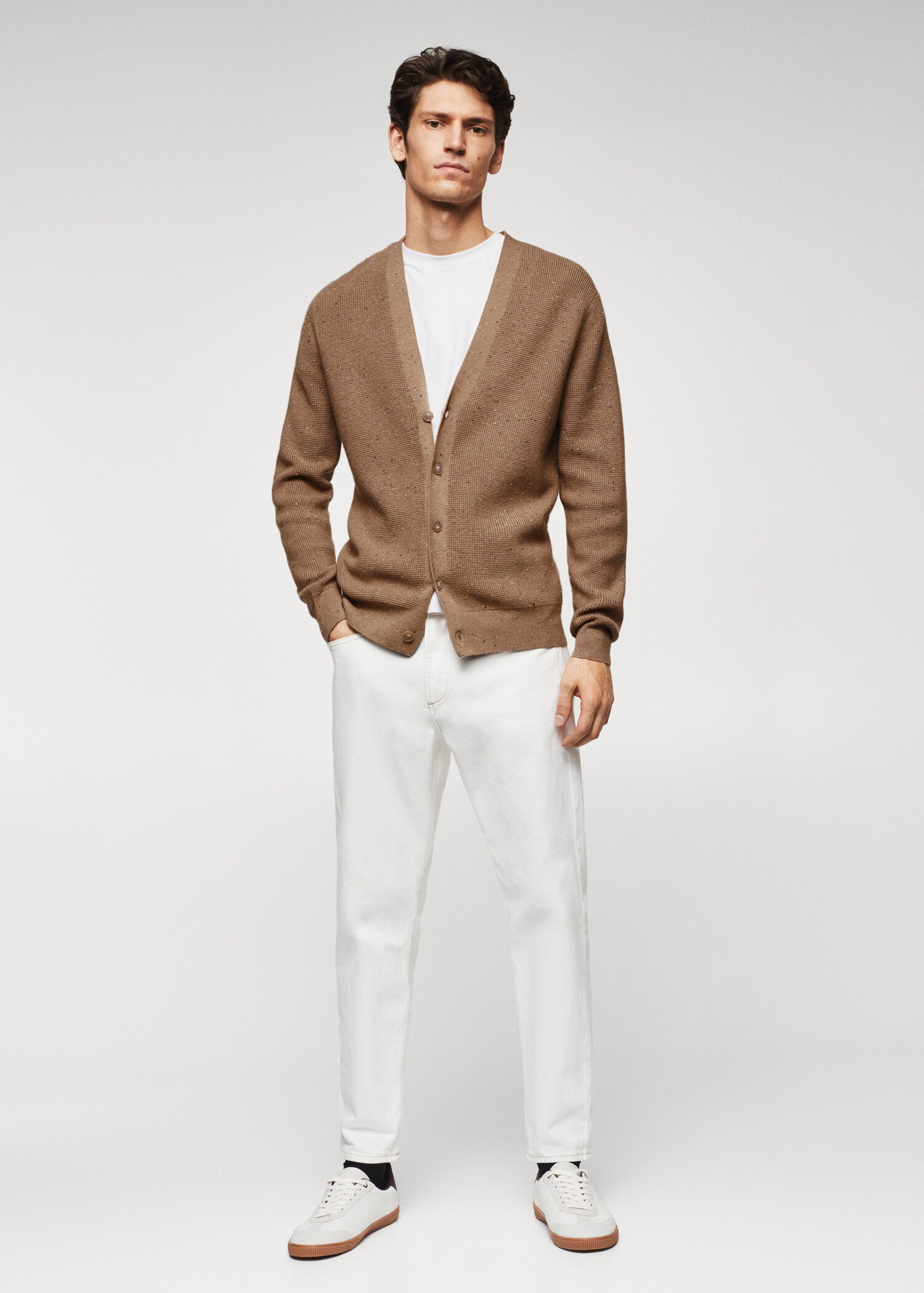 Structured marbled cardigan - General plane