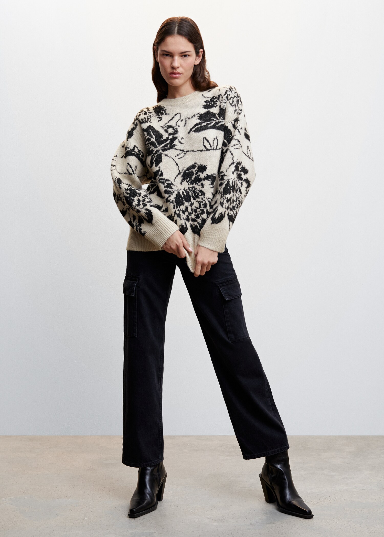 Pull-over maille fleurs - Plan général