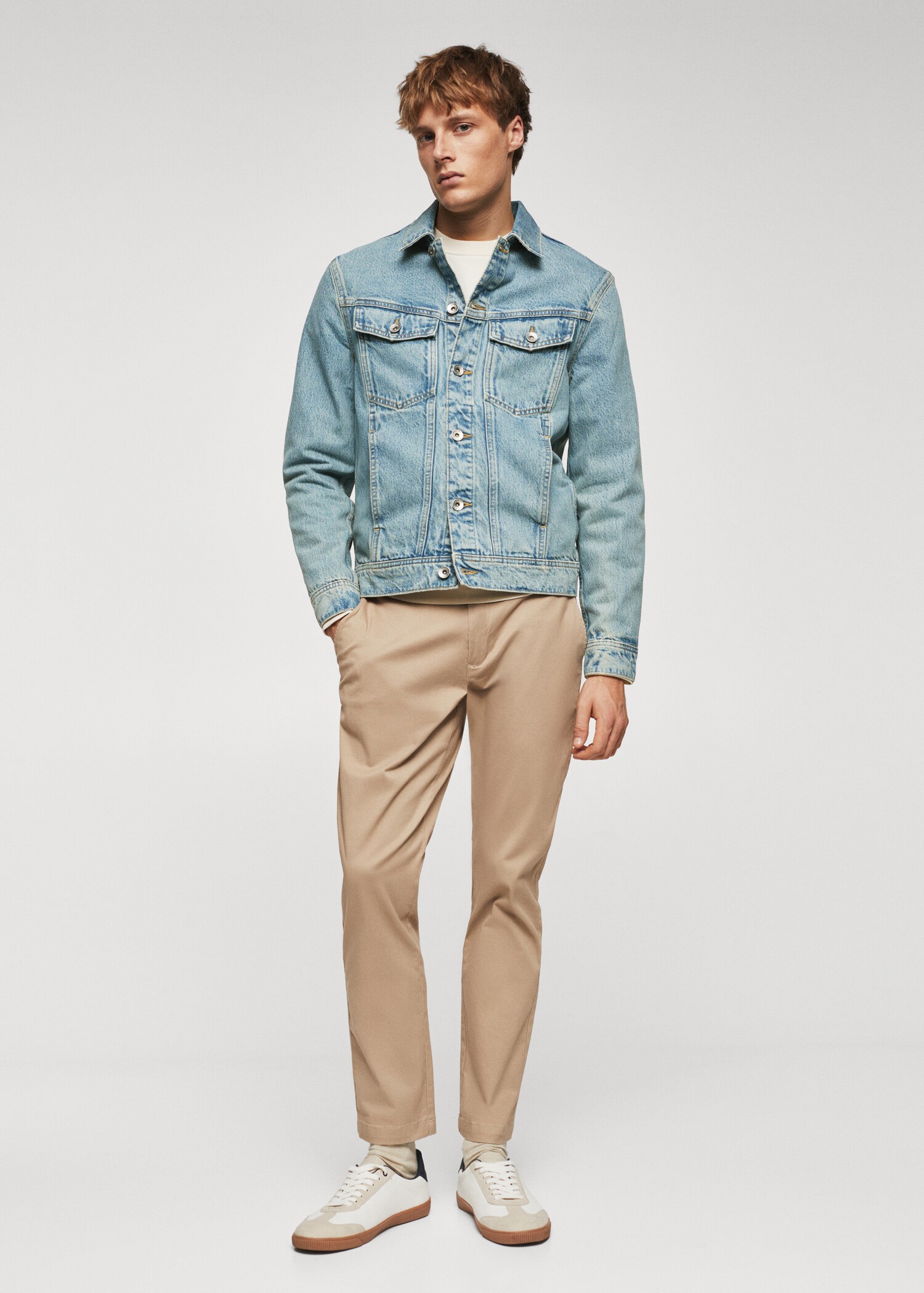 Vintage-wash denim jacket - General plane