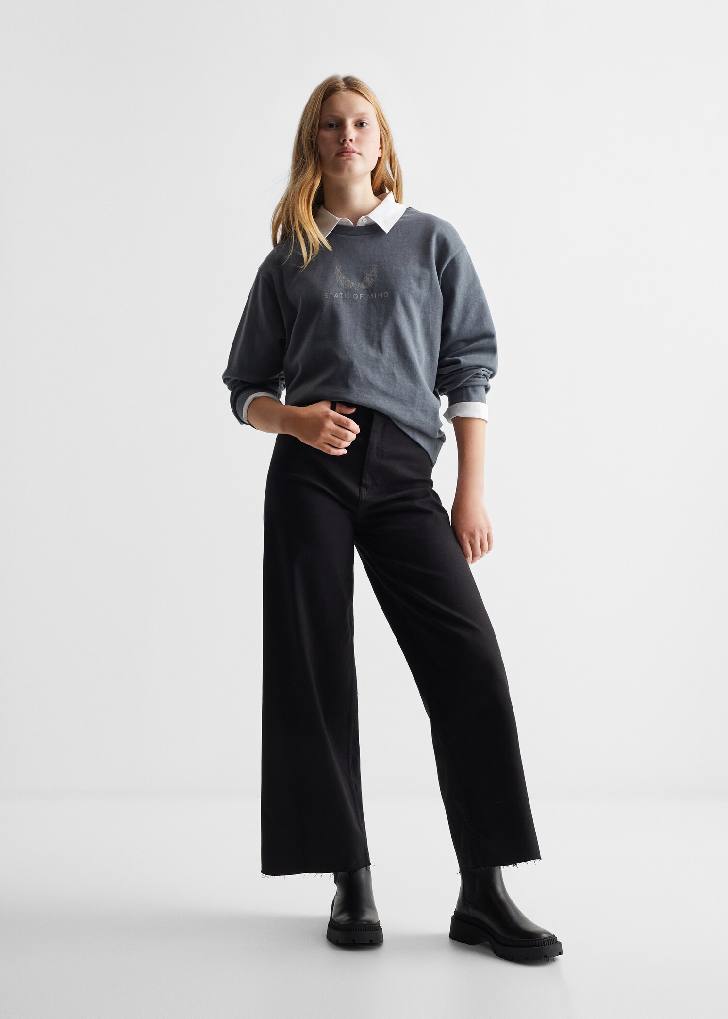 Culotte cropped jeans - General plane