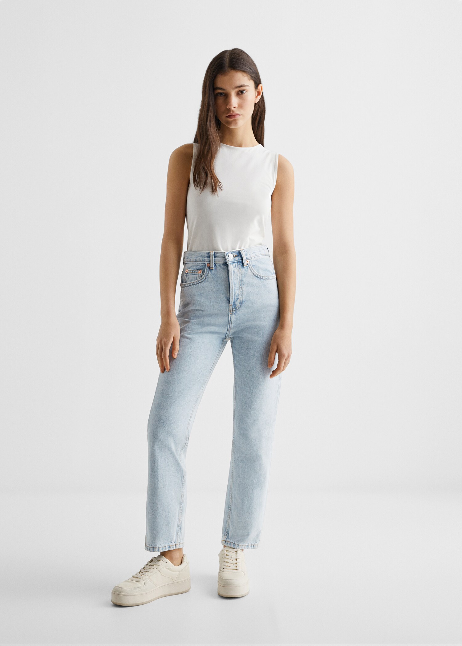 Mom fit decorative rips jeans - General plane