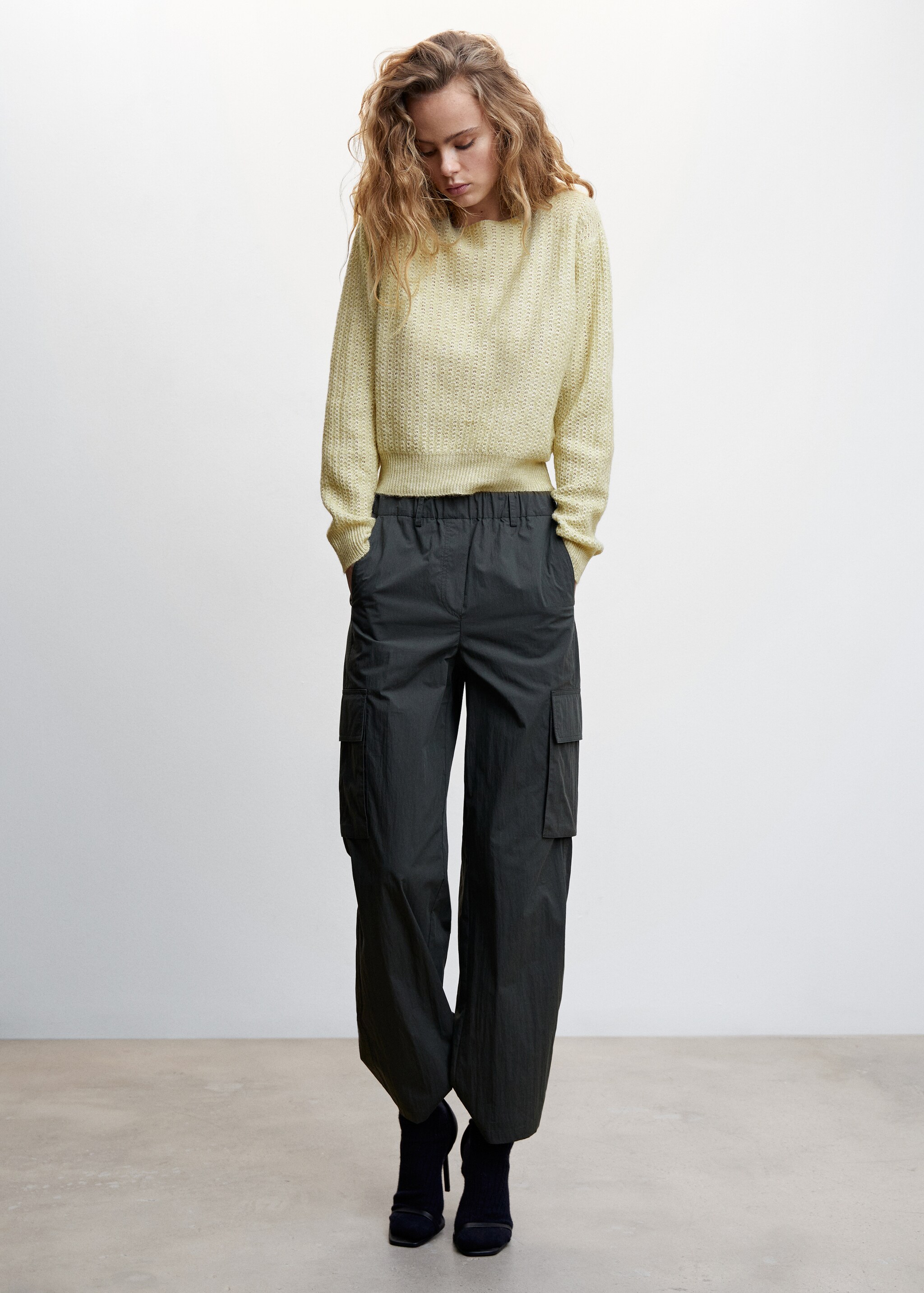 Boat-neck cropped sweater - General plane