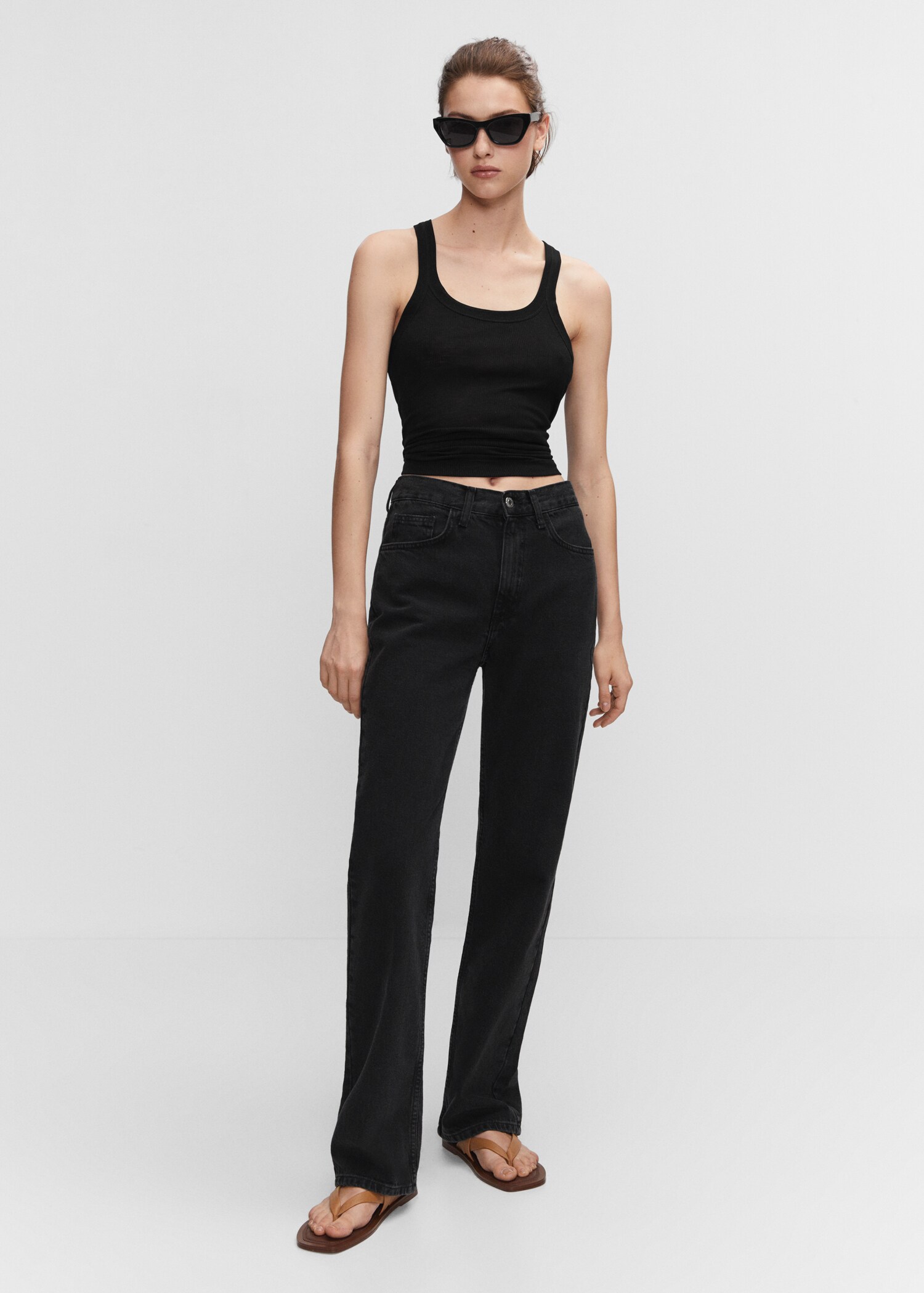 Mid-rise straight jeans - General plane