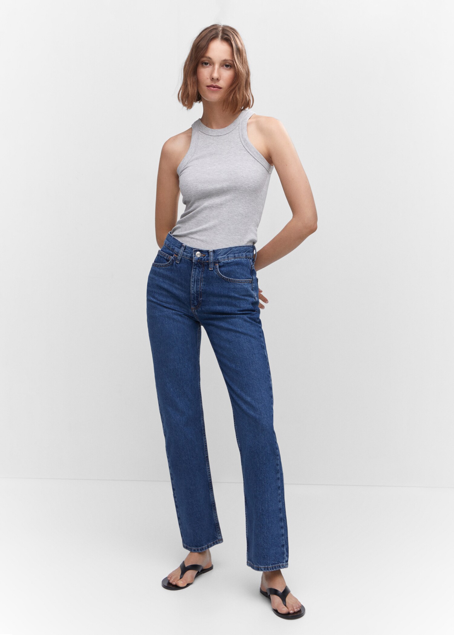 Mid-rise straight jeans - General plane