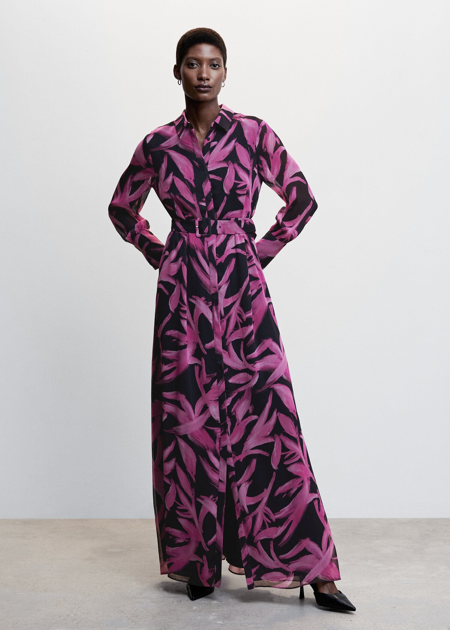 Printed chiffon dress - General plane
