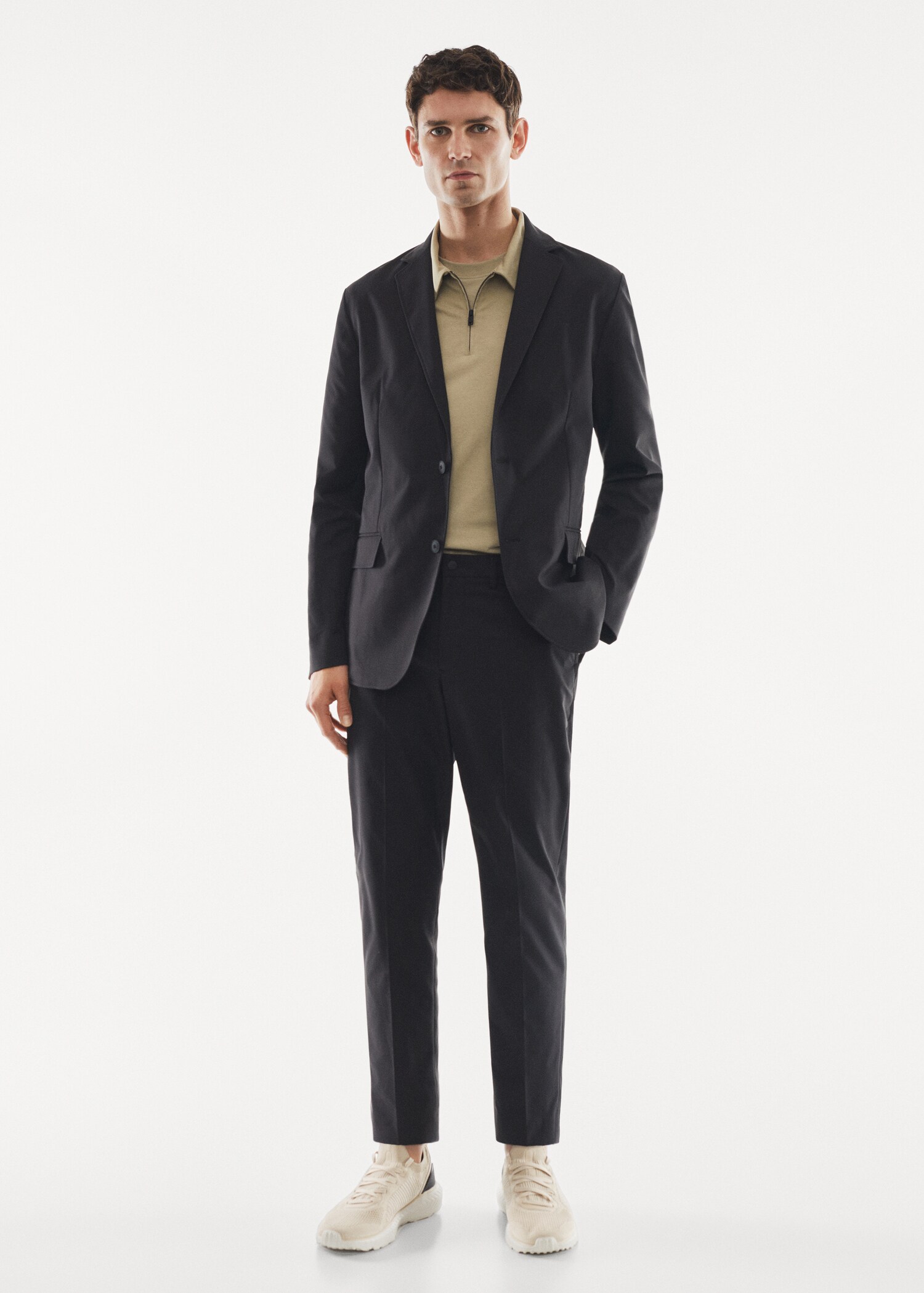 Slim-fit technical suit trousers - General plane