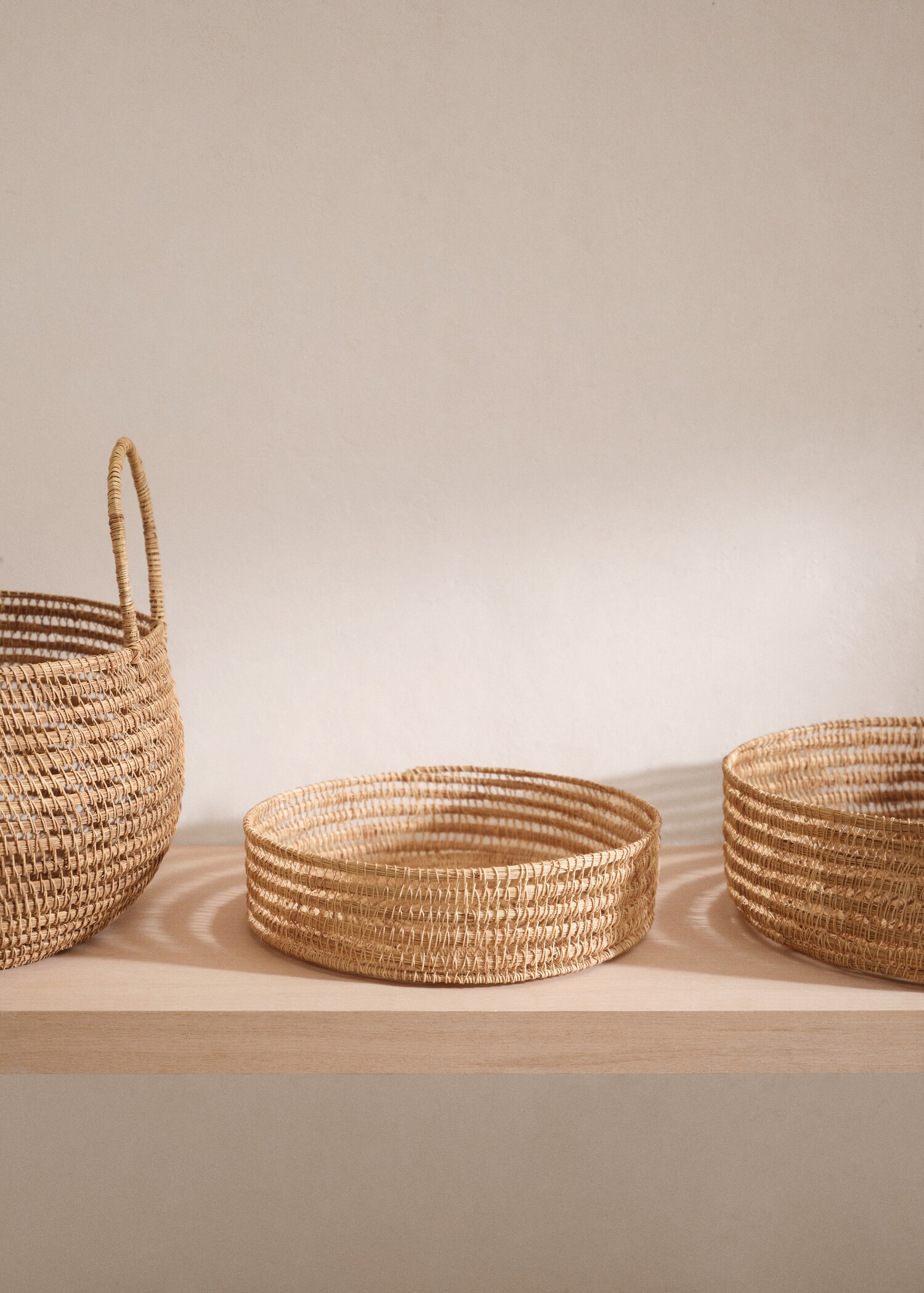 Cistella fibra natural 26x07cm - Pla general