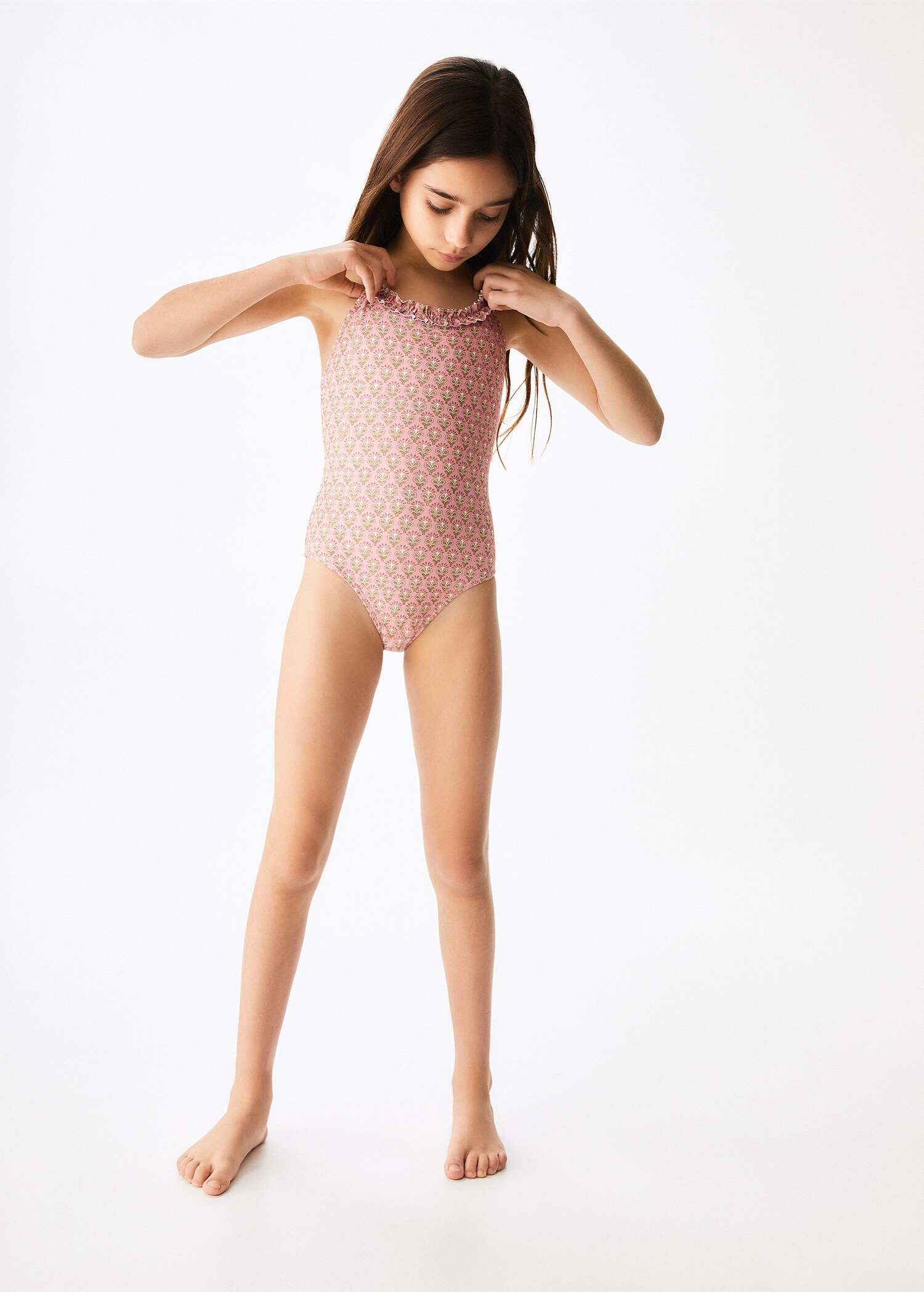 Ruffle print swimsuit - General plane