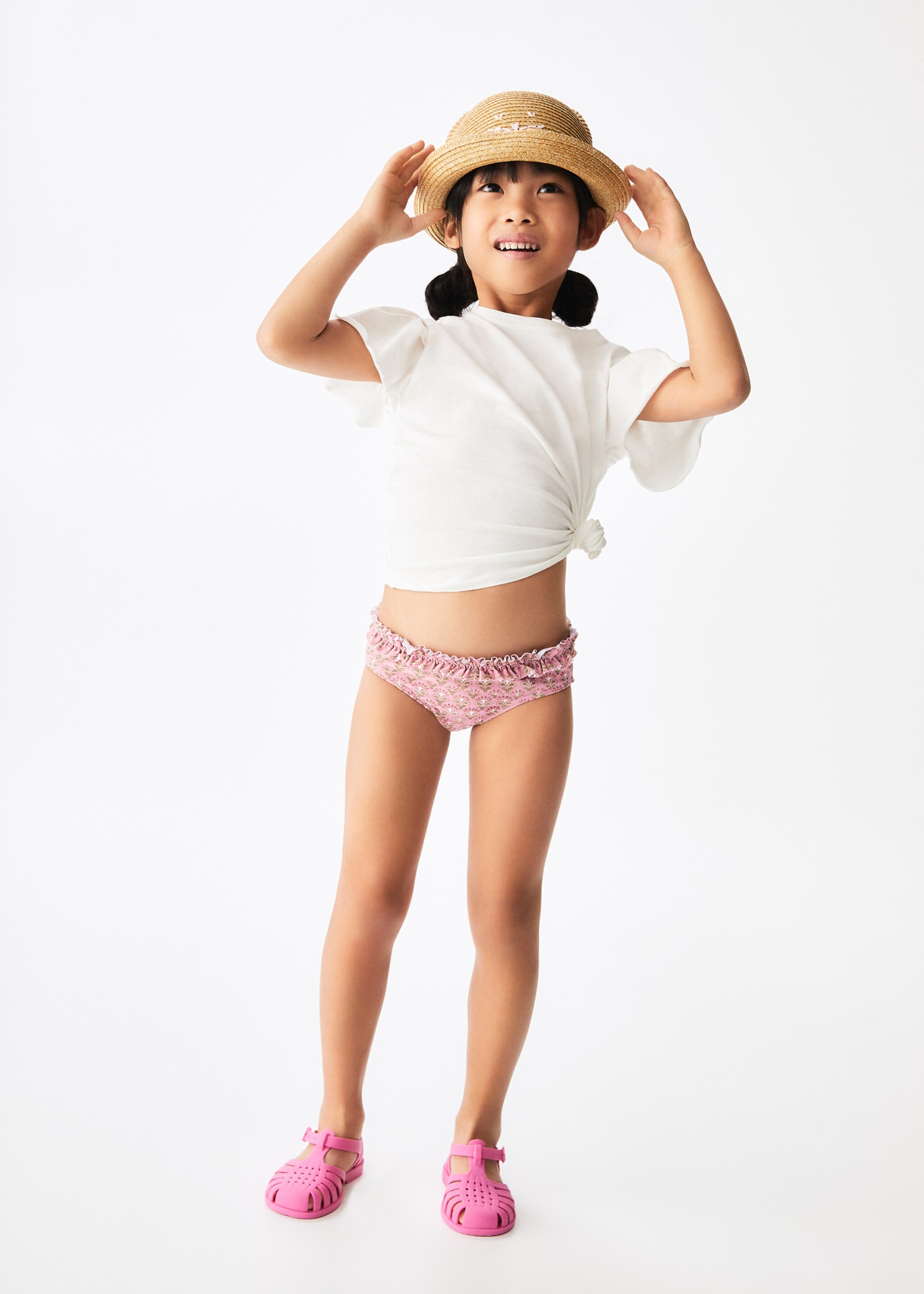 Braguita bikini fruncido - Plano general, Rosa. Ref: 47004447-00.