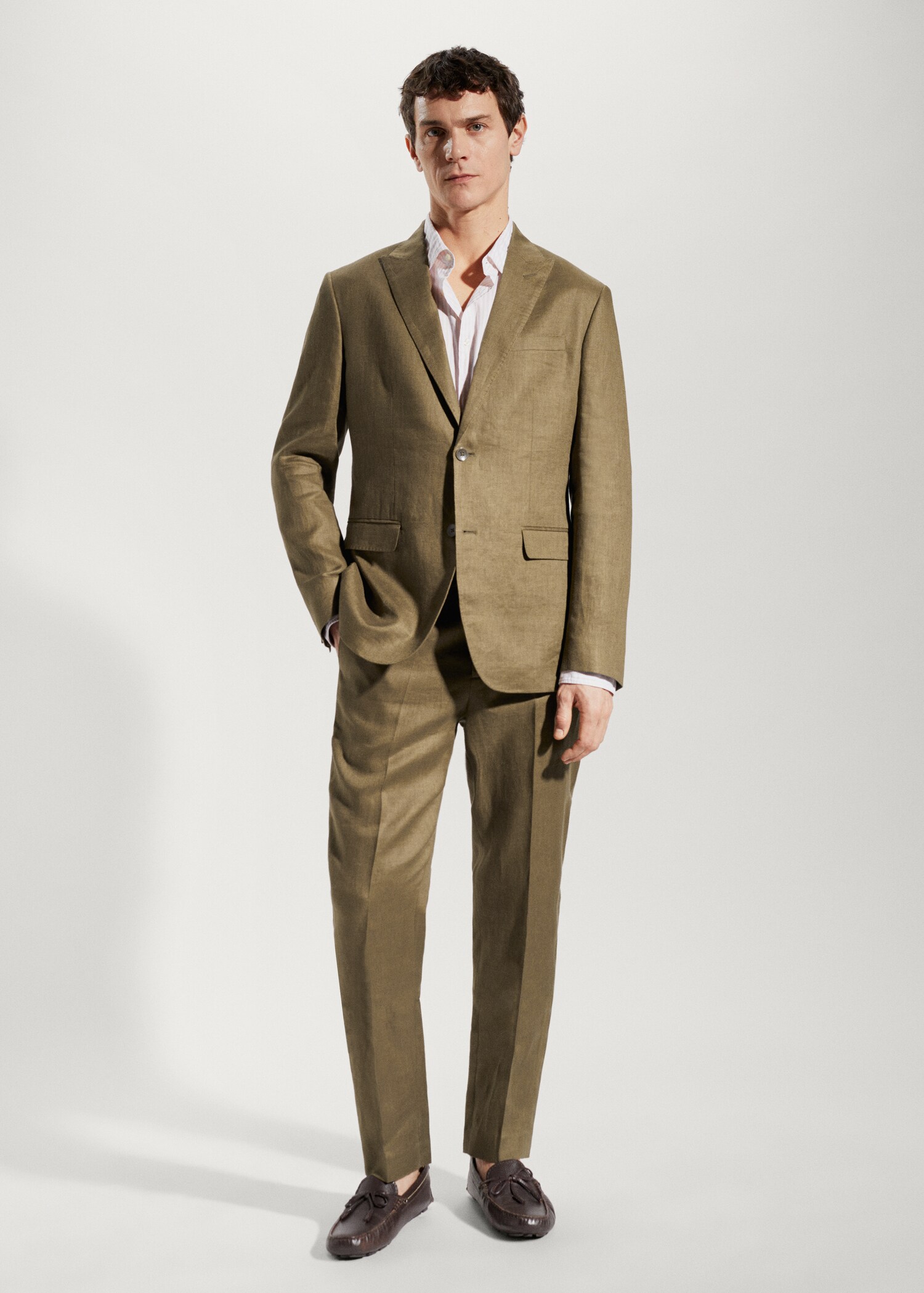 100% linen suit trousers - General plane