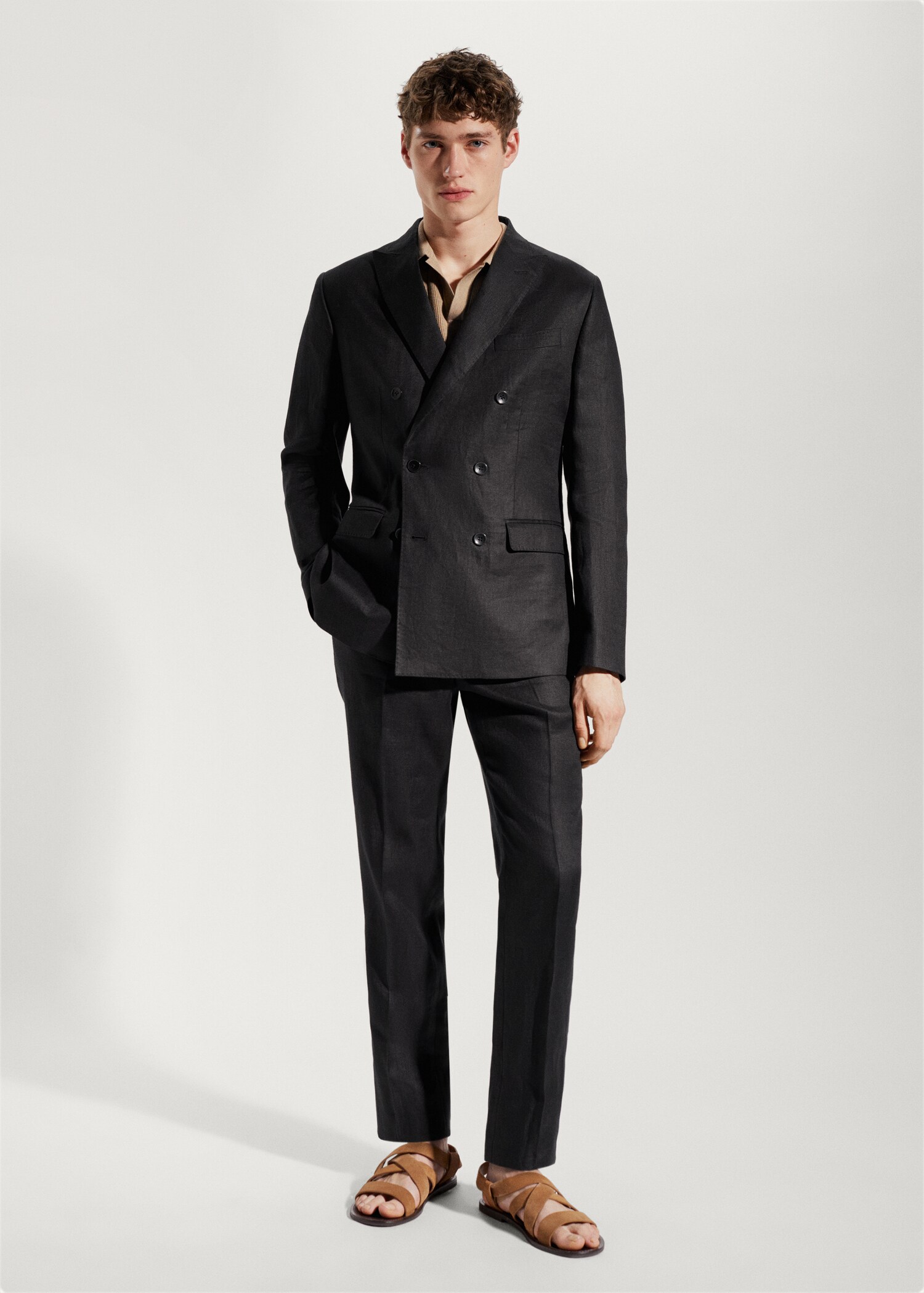 100% linen suit blazer - General plane