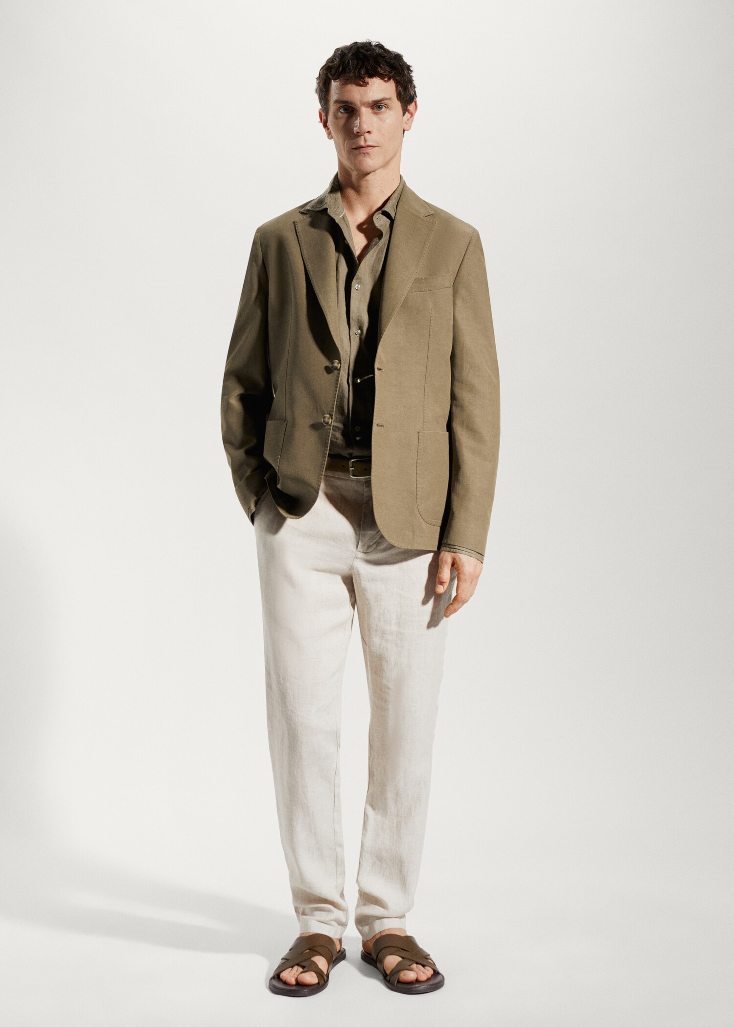 Slim fit cotton blazer - General plane
