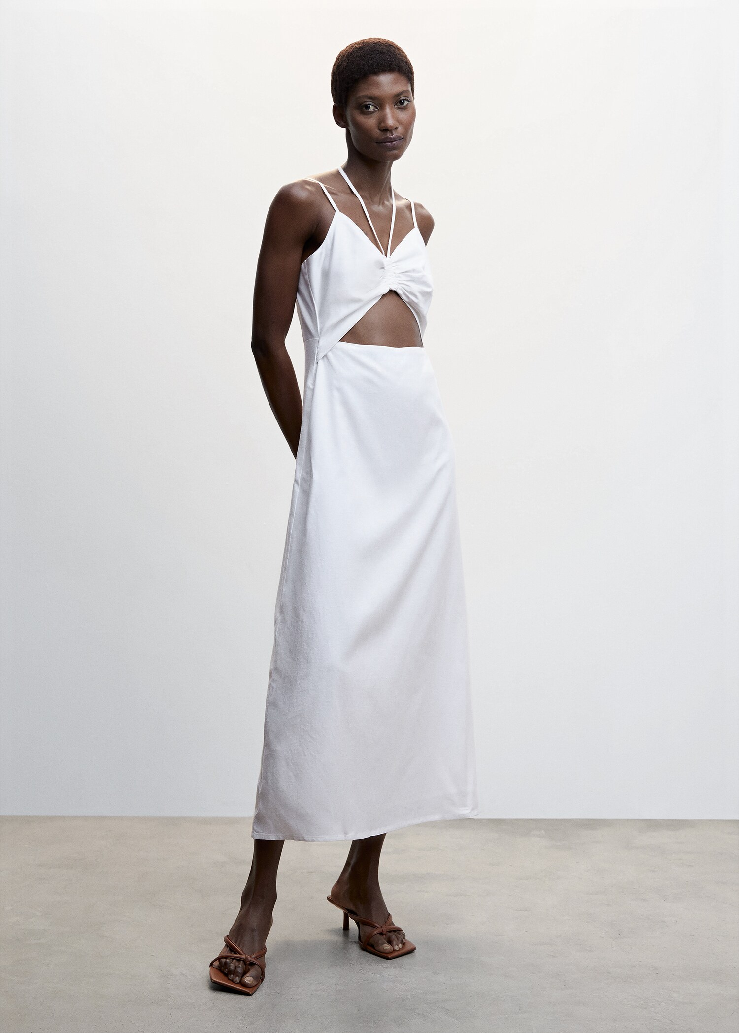 Cut-out ruched dress - General plane