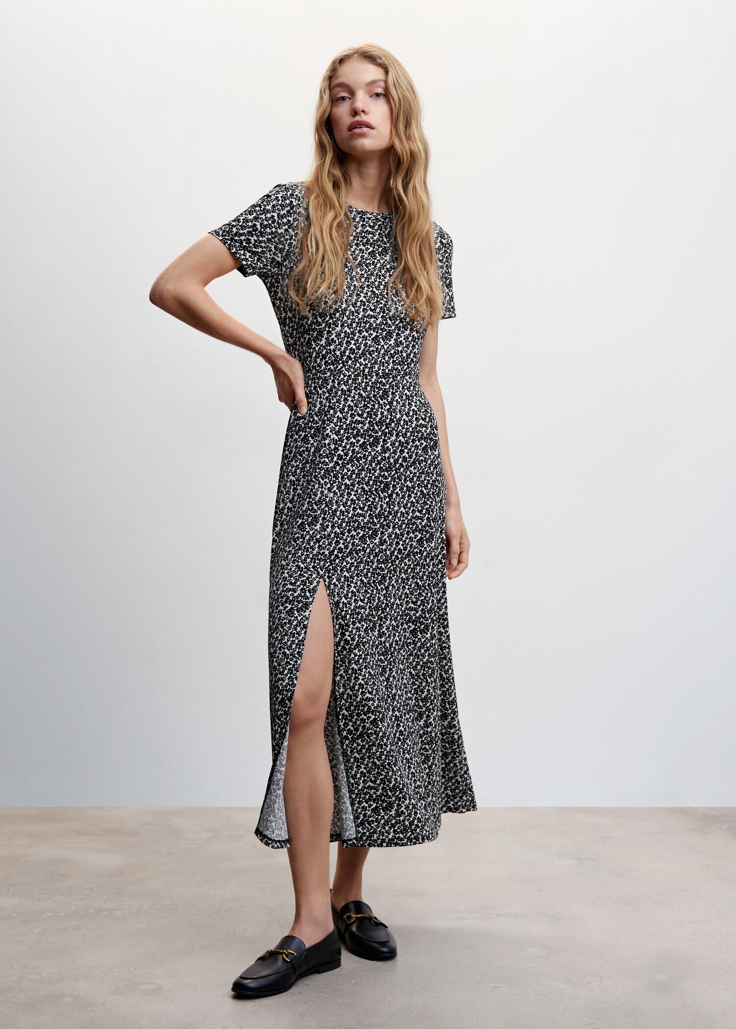 Printed cut-out detail dress - General plane