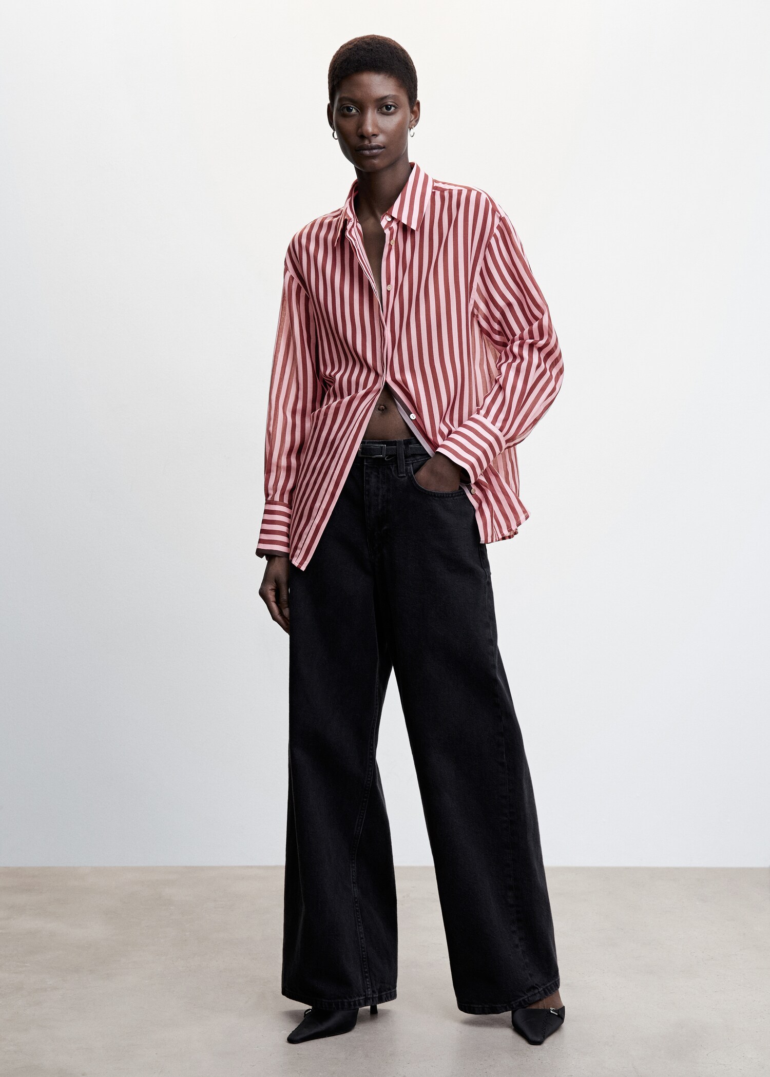 Striped cotton oversized shirt - General plane