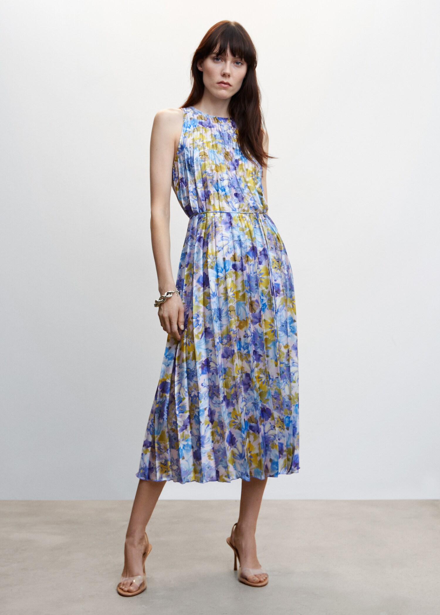 Printed pleated dress - General plane