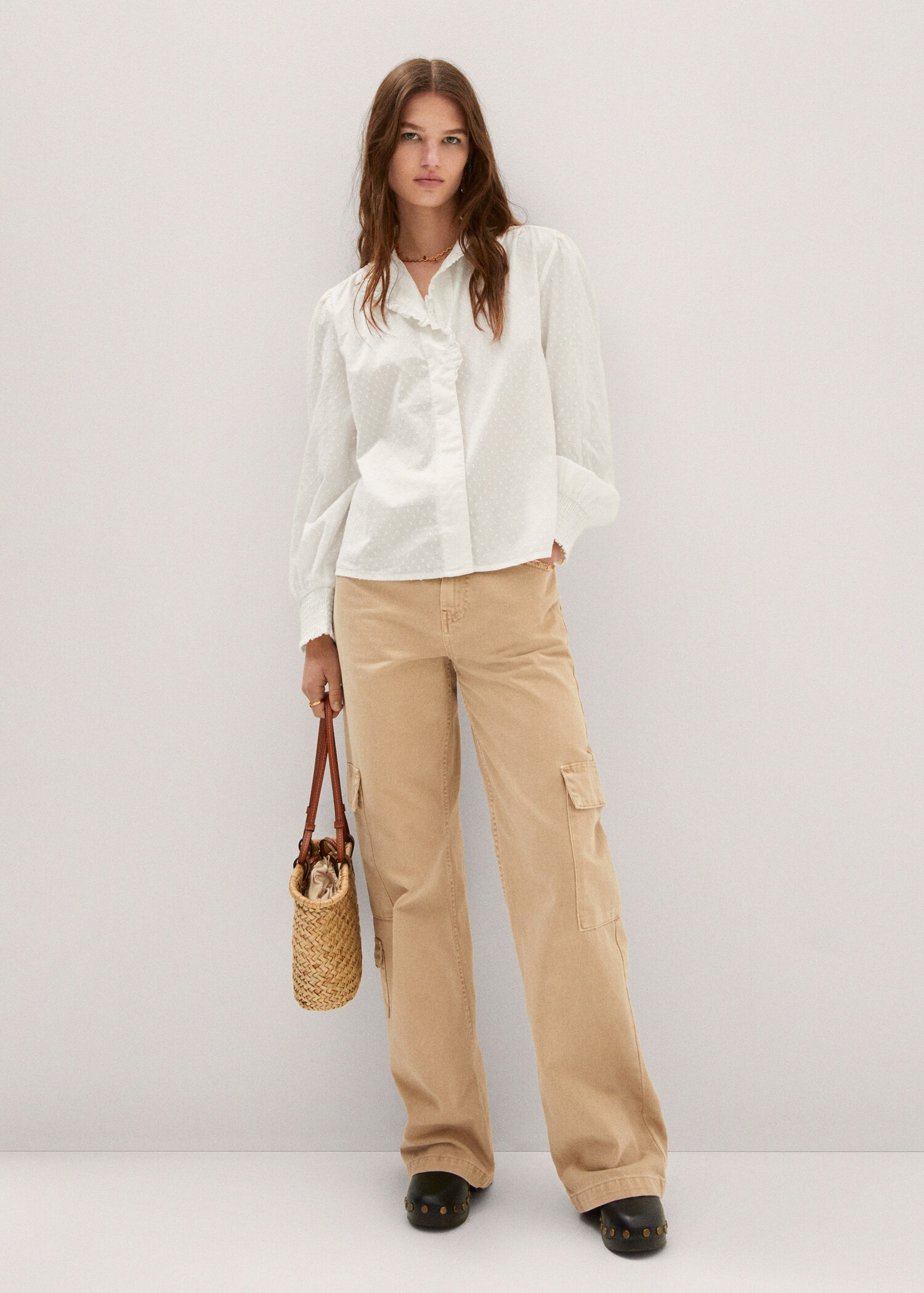 Ruffled plumeti blouse - General plane