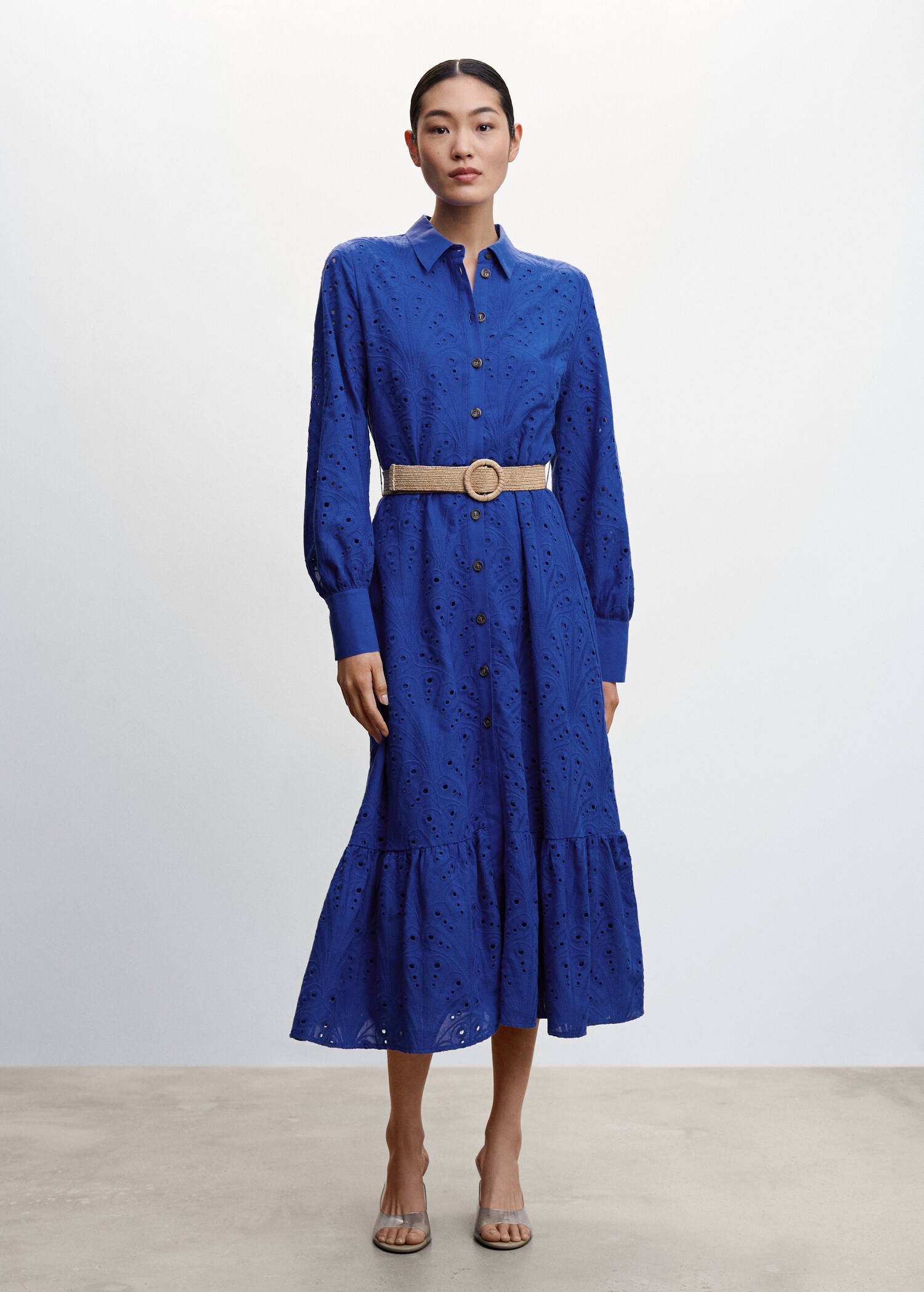 Robe chemise détails ajourés - Plan général