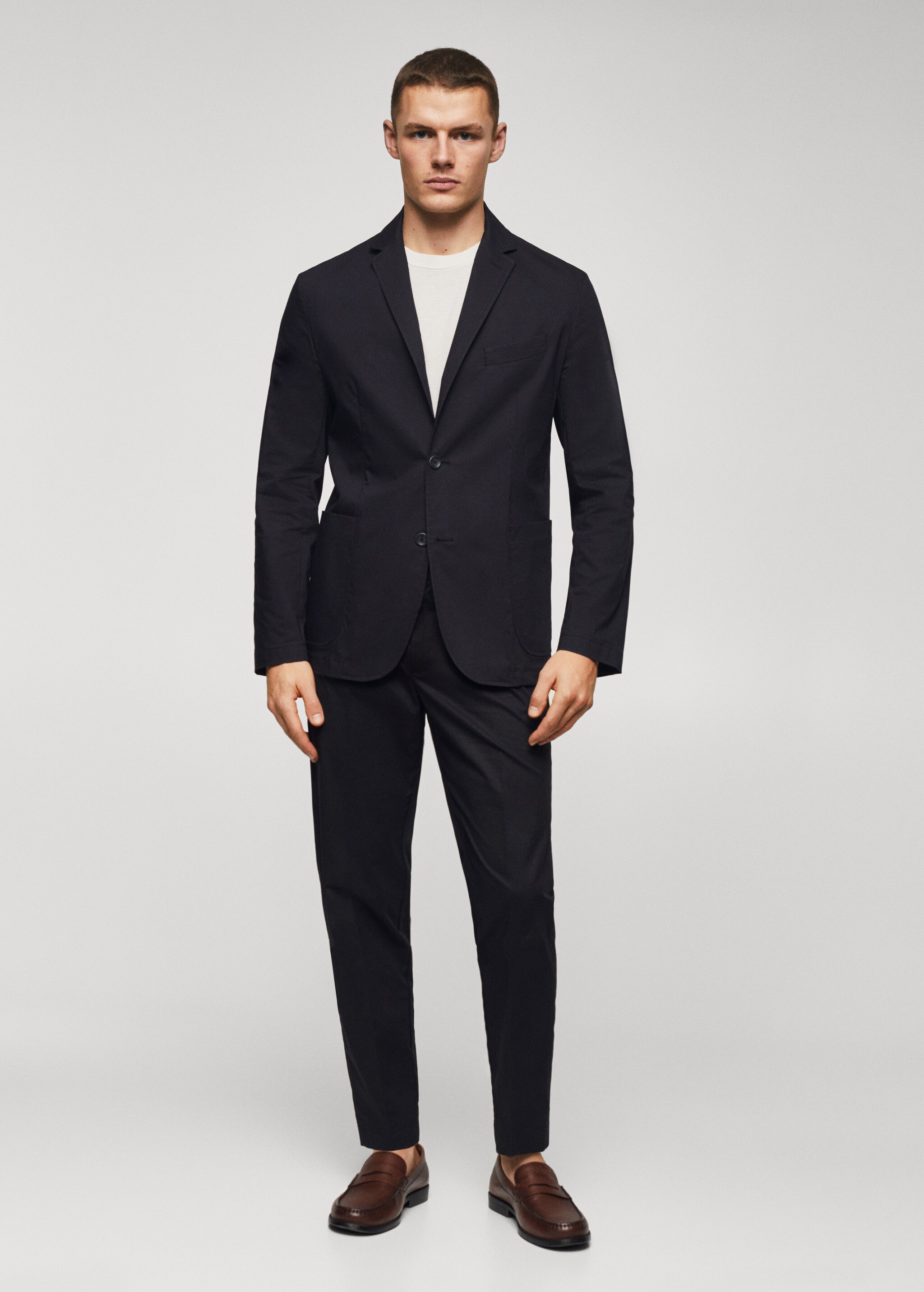 Slim Fit-Anzughose aus Baumwolle - Allgemeine Ansicht