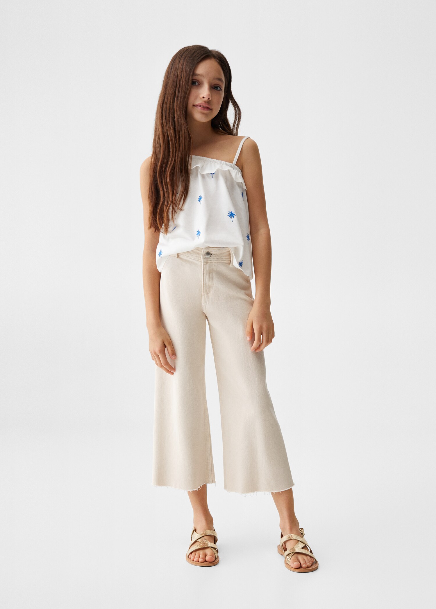 Blusa assimétrica estampada - Plano geral