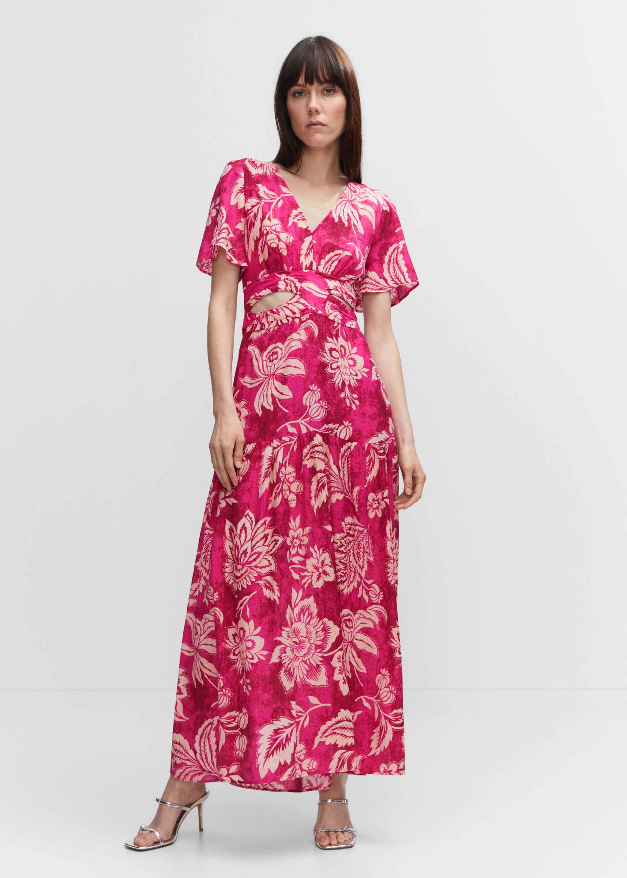 Floral dress with cut-out  - General plane