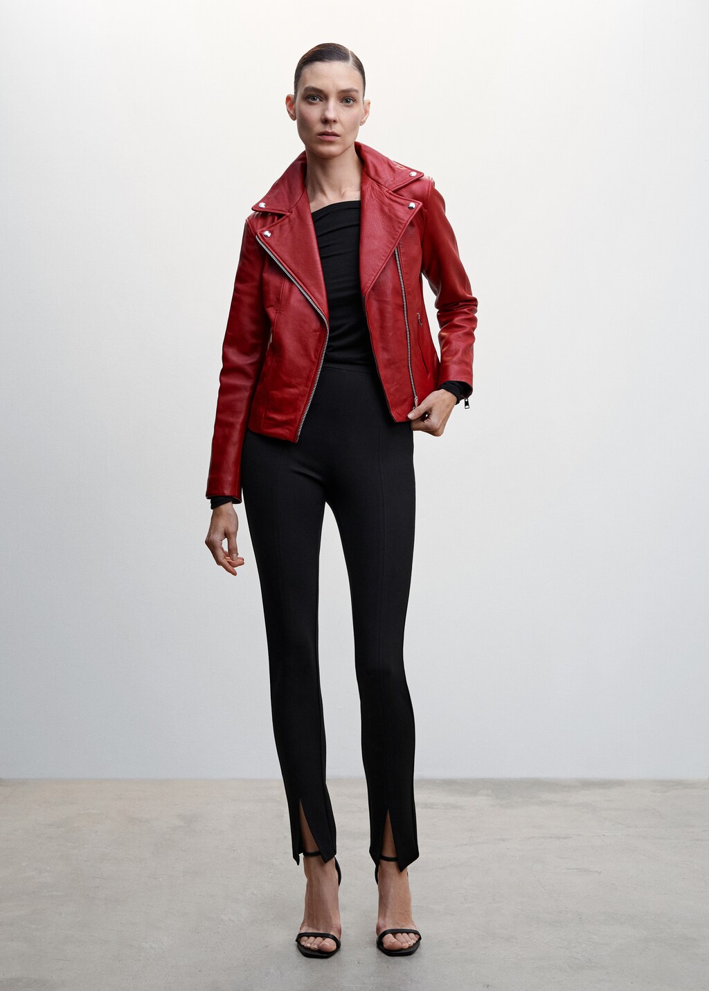 Leather biker jacket Women MANGO OUTLET USA