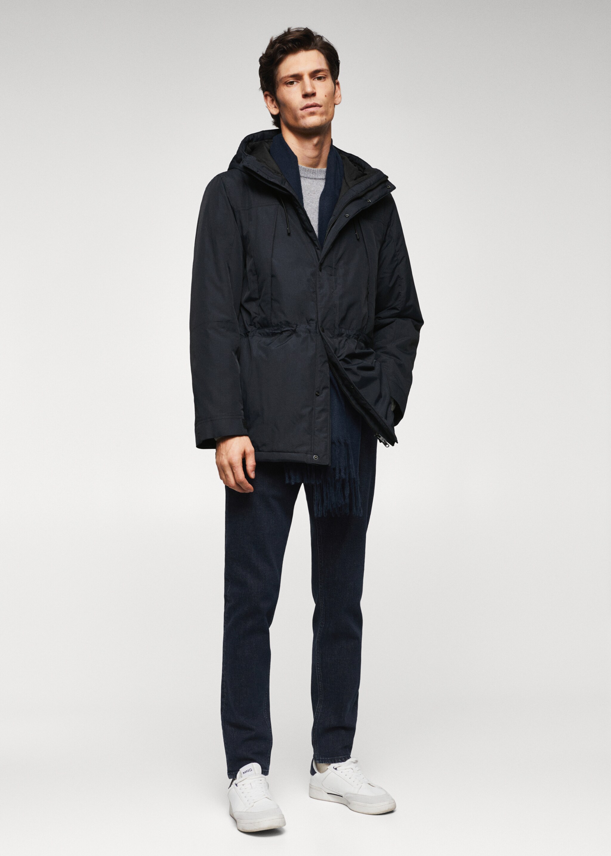 Water-repellent padded parka - General plane, Navy. Ref: 47010028-00.