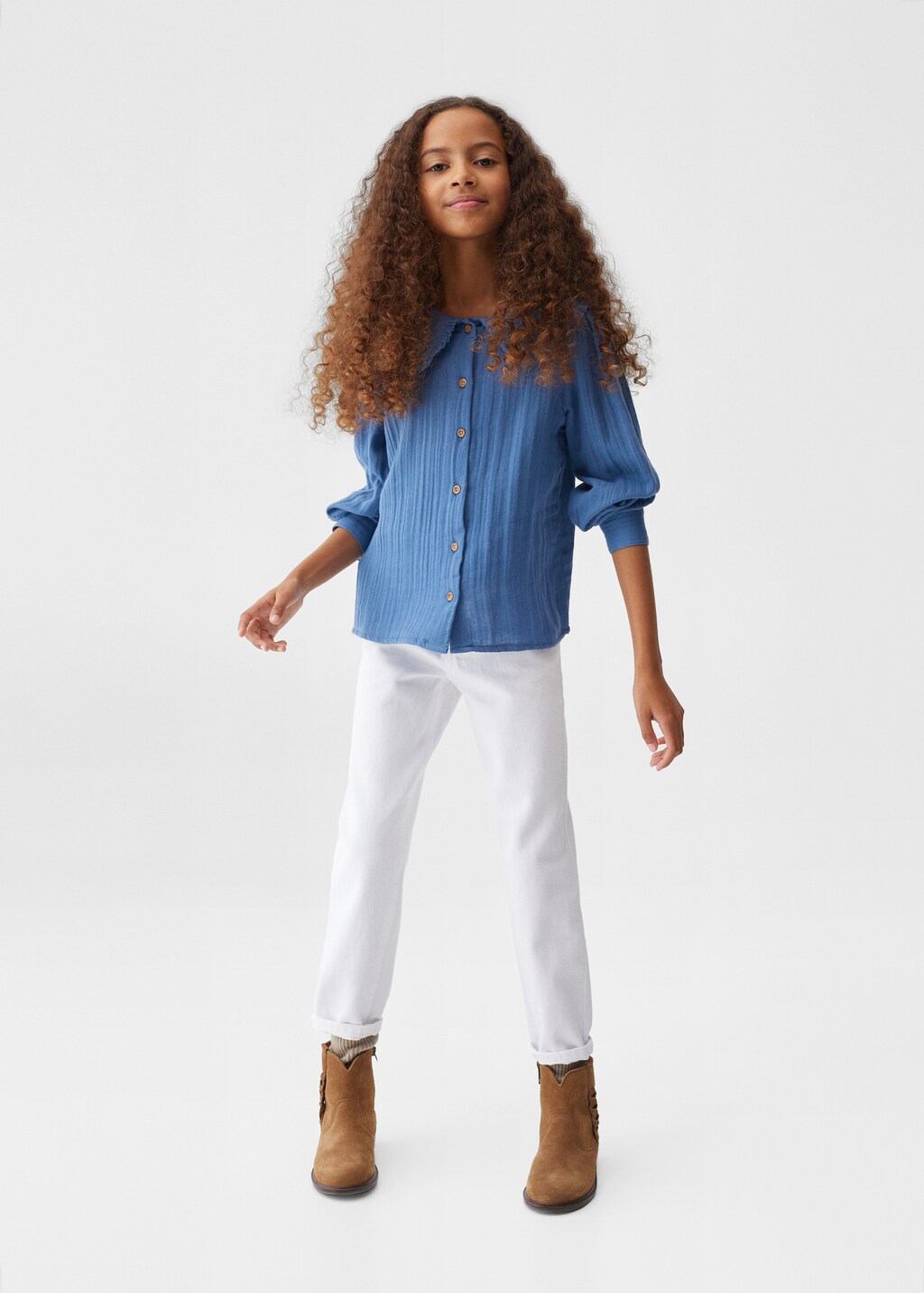 Camisa cuello baby doll mango best sale