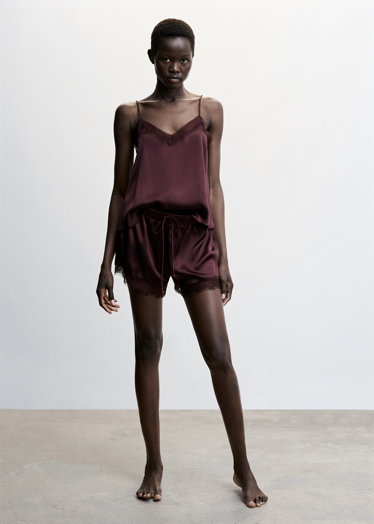 Satin lace shorts - General plane