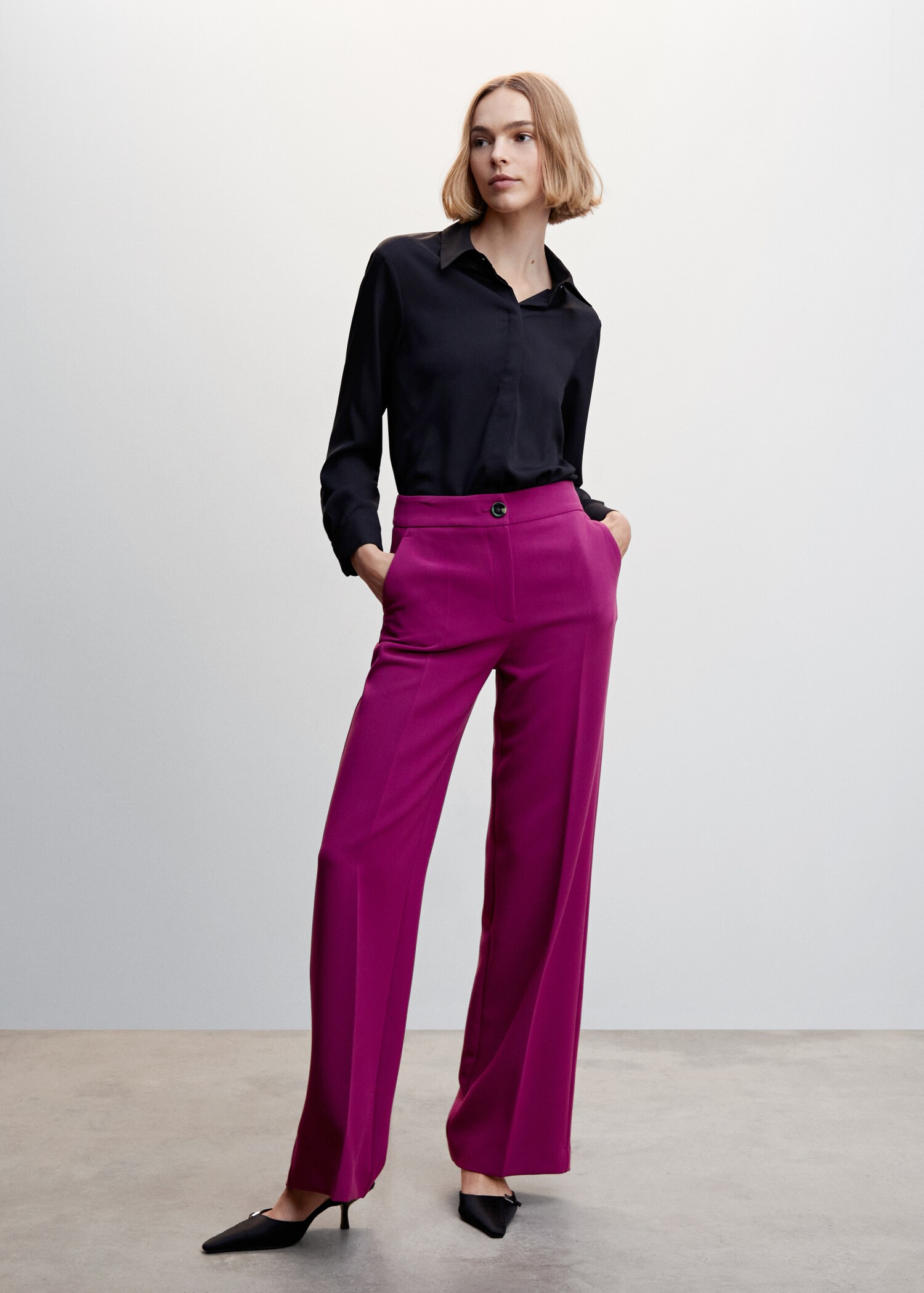 Pantalón palazzo fluido - Plano general