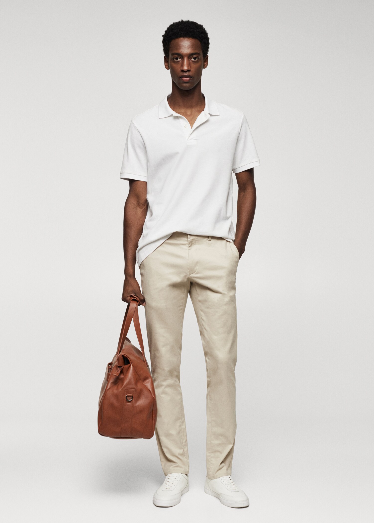 Slim fit serge chino trousers - General plane