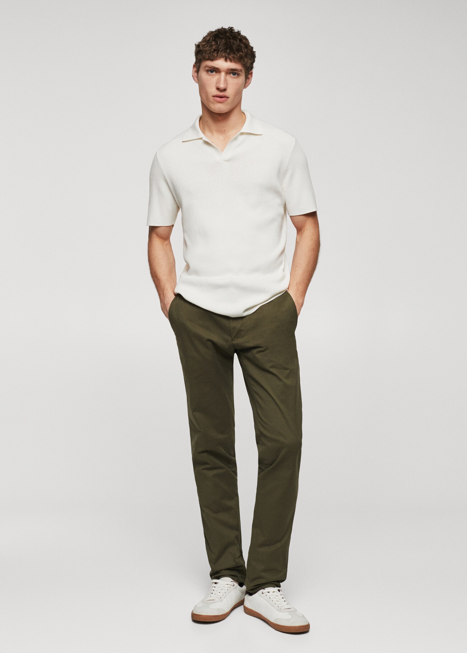 Keprové kalhoty chino slim fit - Celkový náhled
