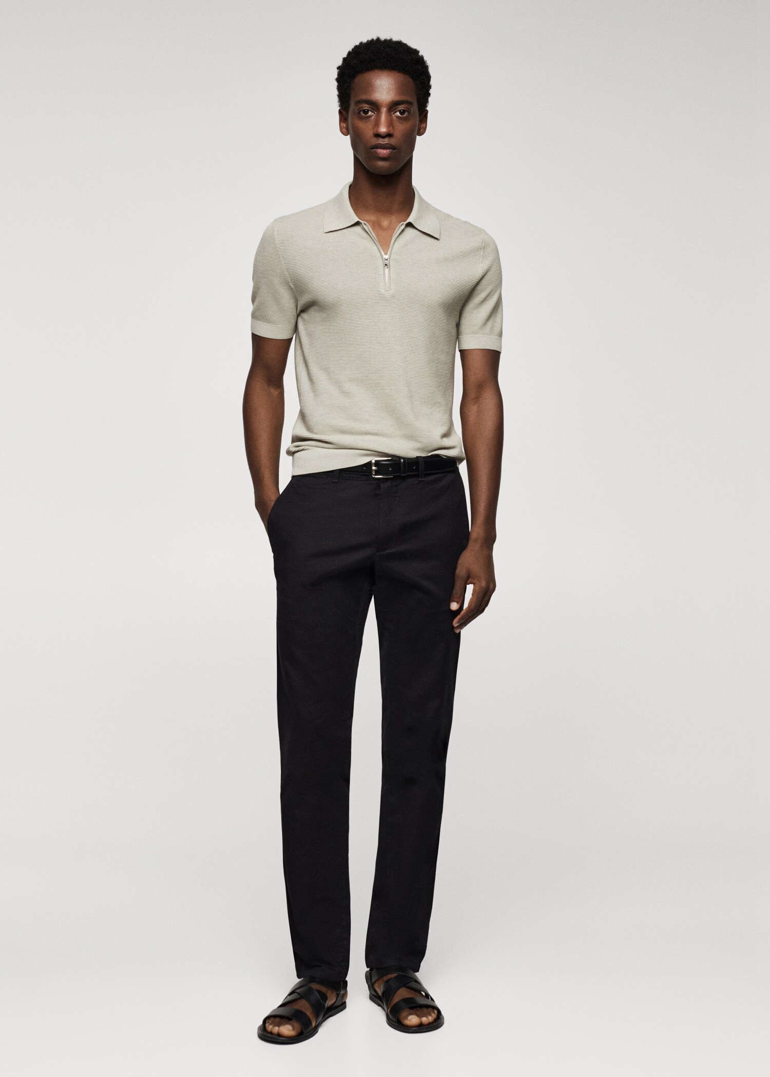 Slim fit serge chino trousers - General plane