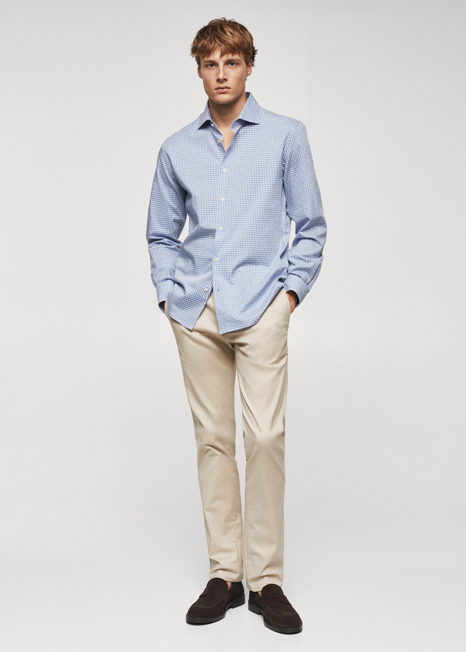 Gingham check cotton shirt - General plane