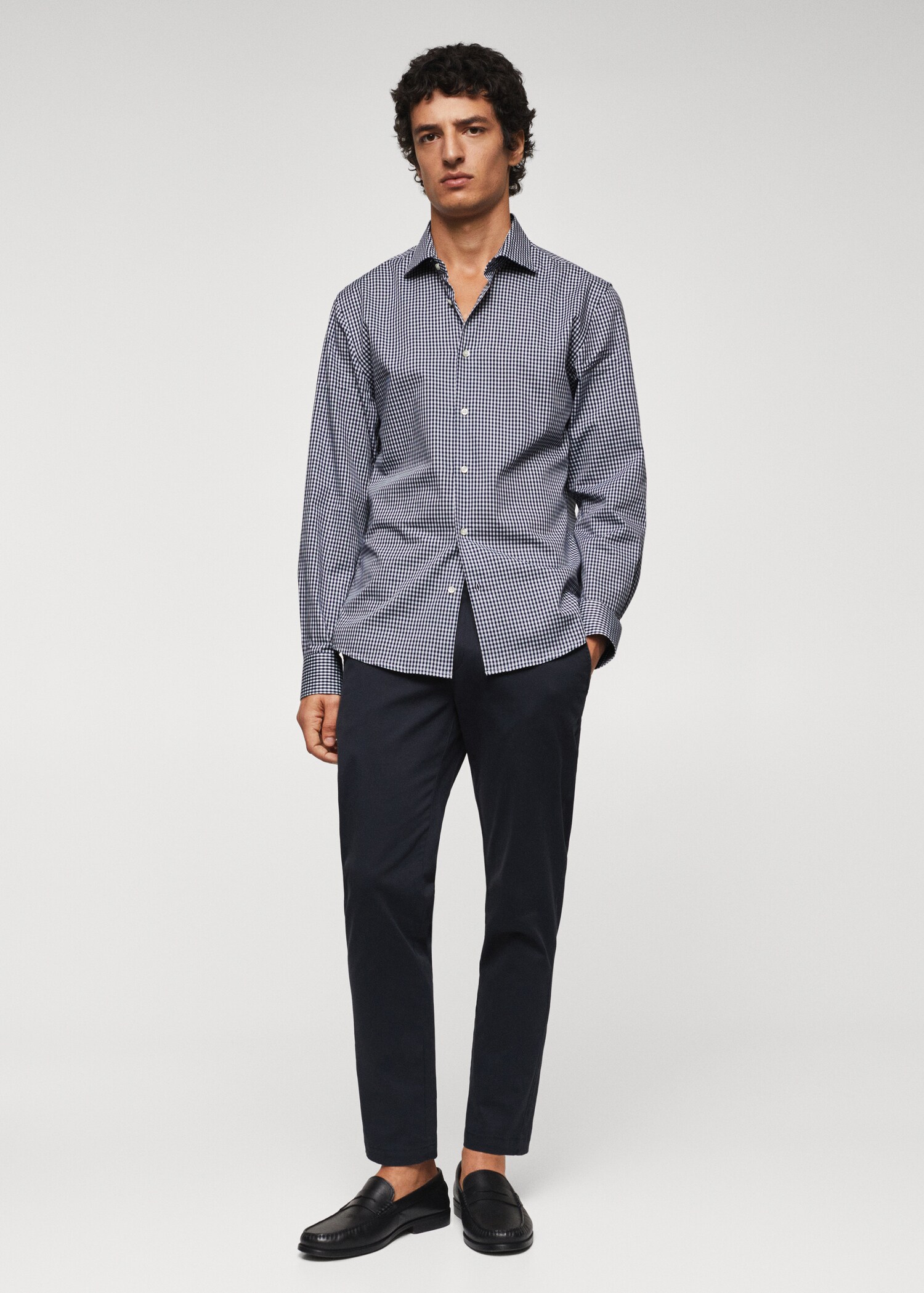 Gingham check cotton shirt - General plane