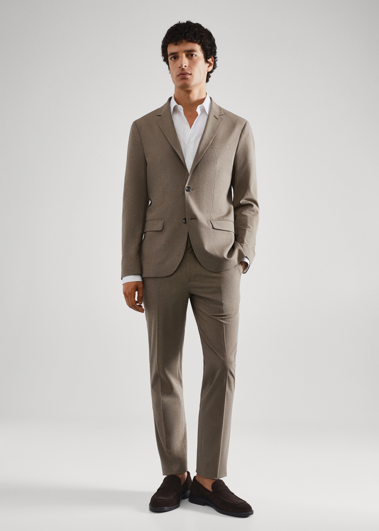 Kostymskjorta slim fit bomullsstretch - Allmän bild