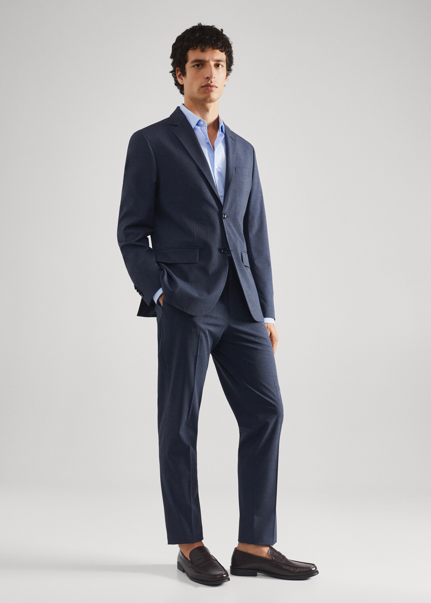 Kostymskjorta slim fit bomullsstretch - Allmän bild
