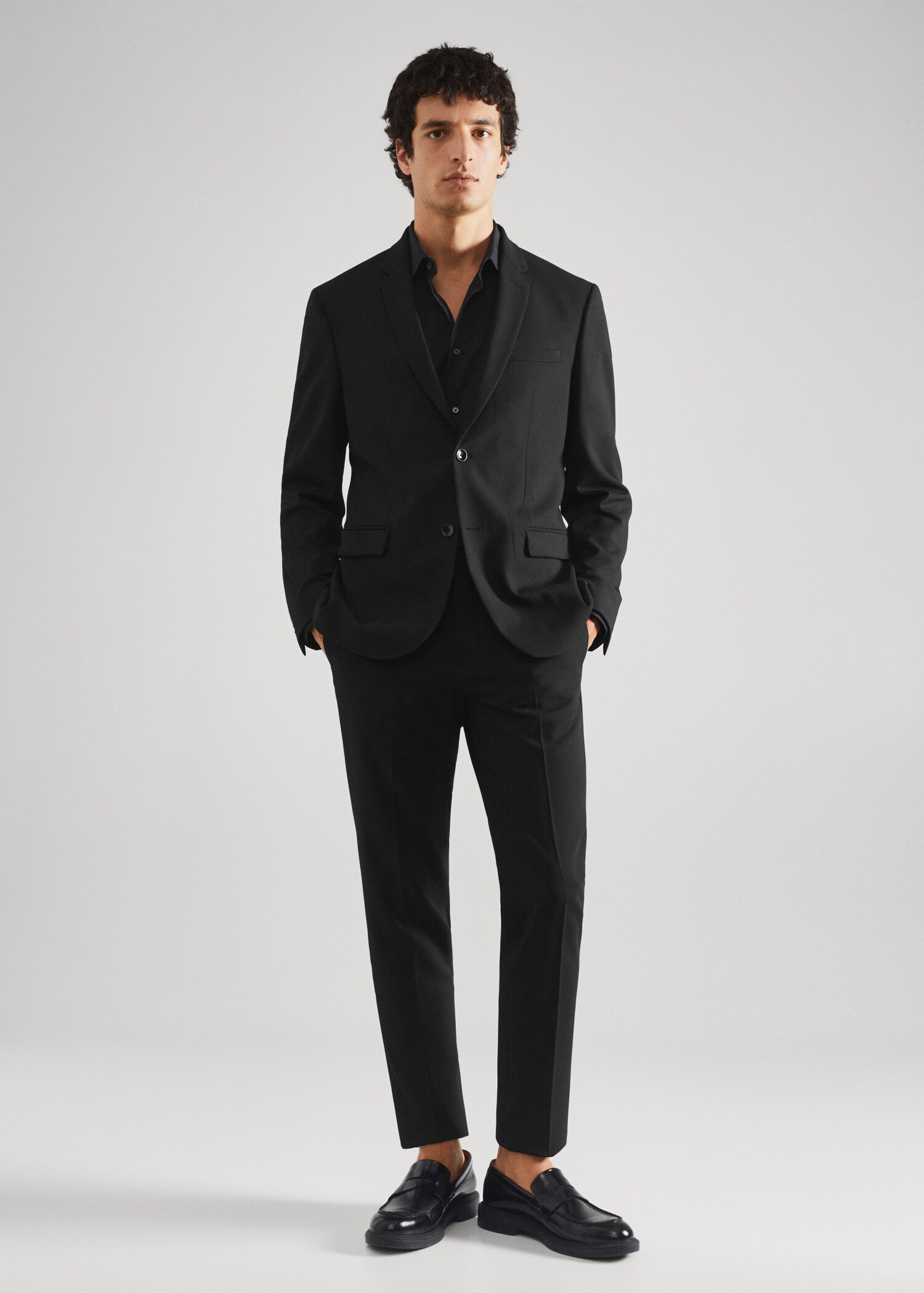 Kostymskjorta slim fit bomullsstretch - Allmän bild