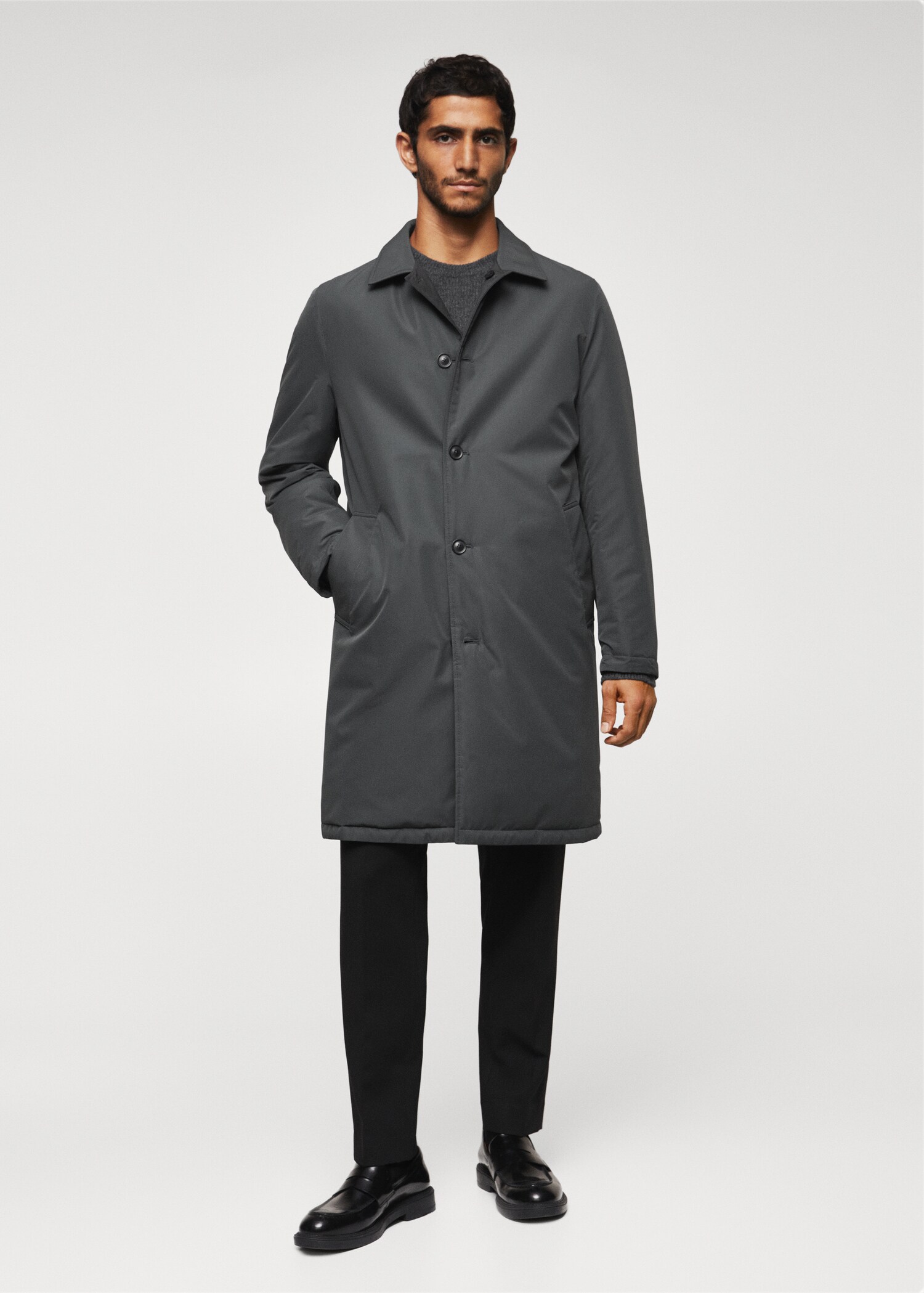 Reversible wool trench coat - General plane