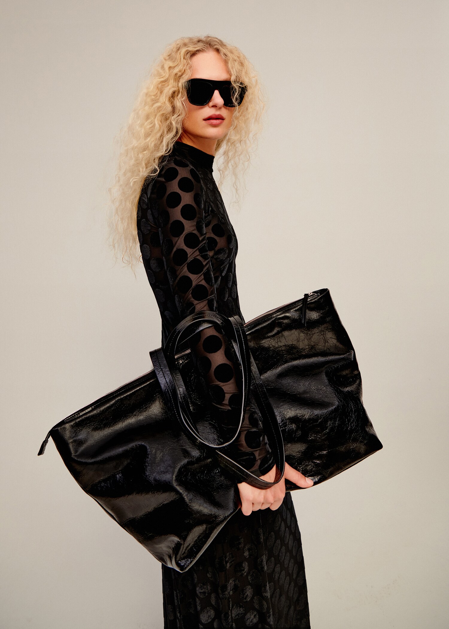 Leather shopper bag - General plane