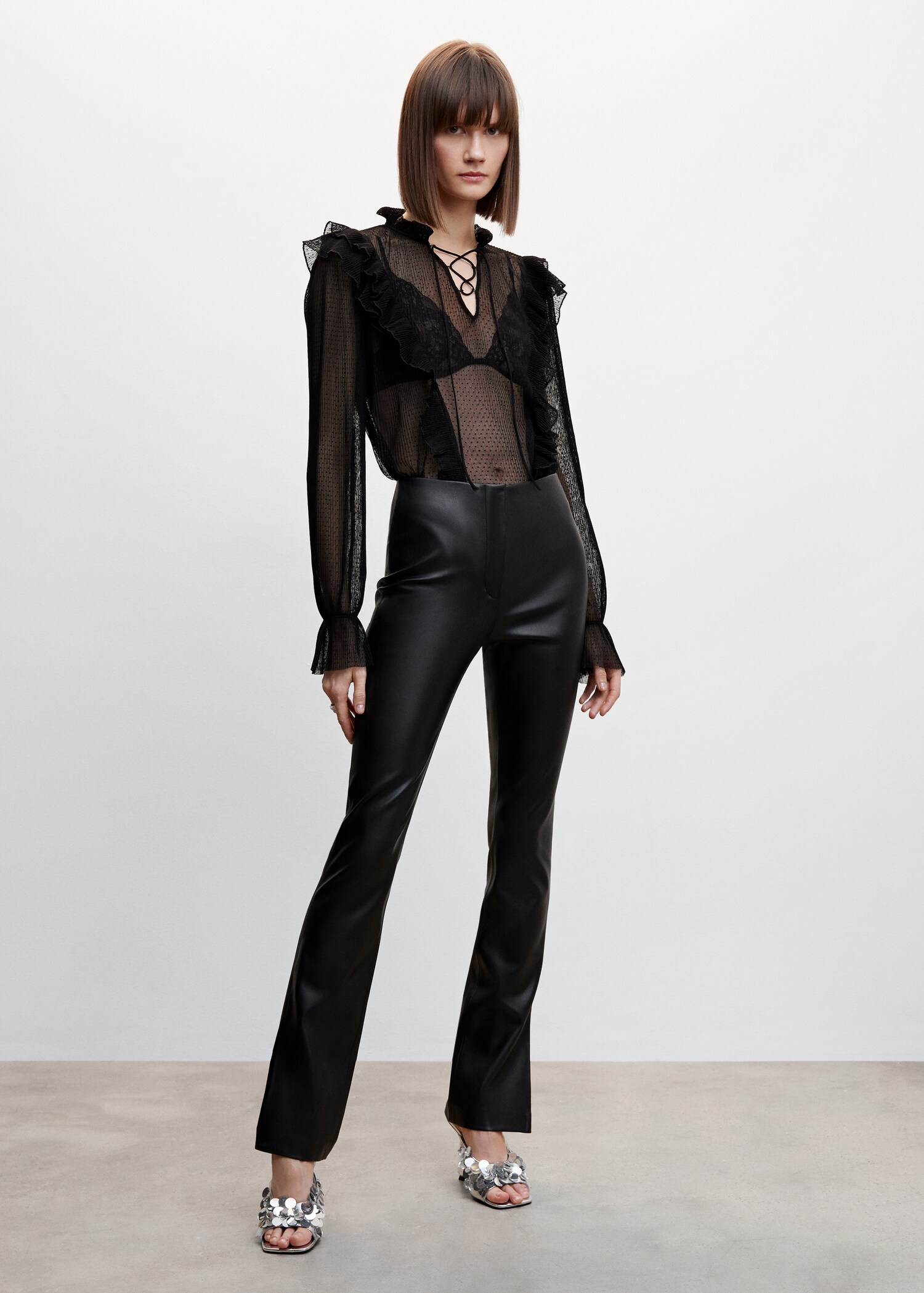 Leather-effect pants - General plane