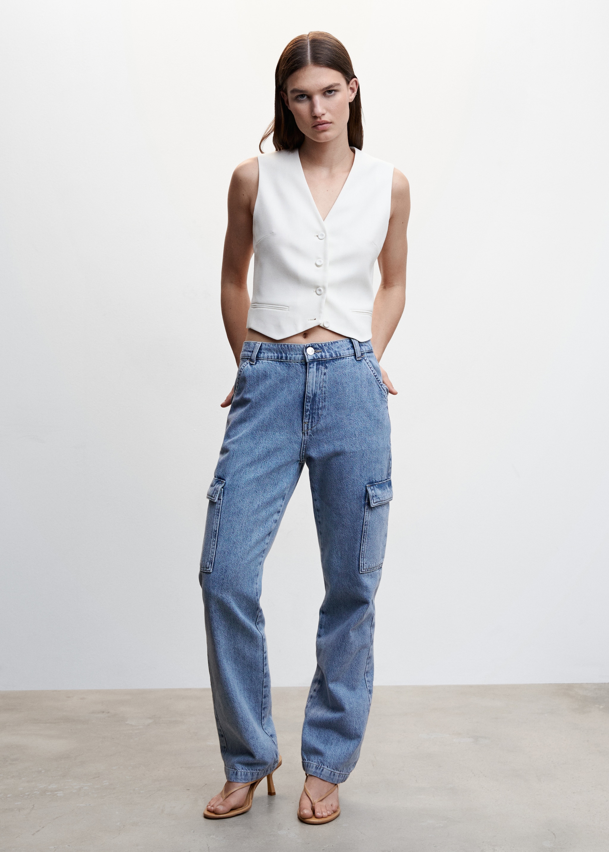 Pocket cargo jeans - Women | MANGO OUTLET USA