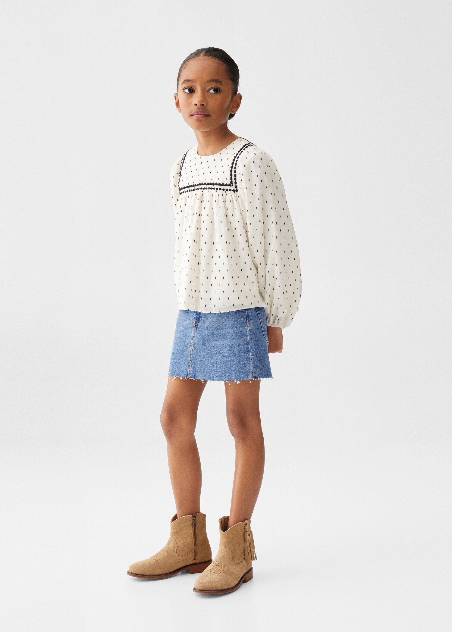 Short denim skirt - General plane