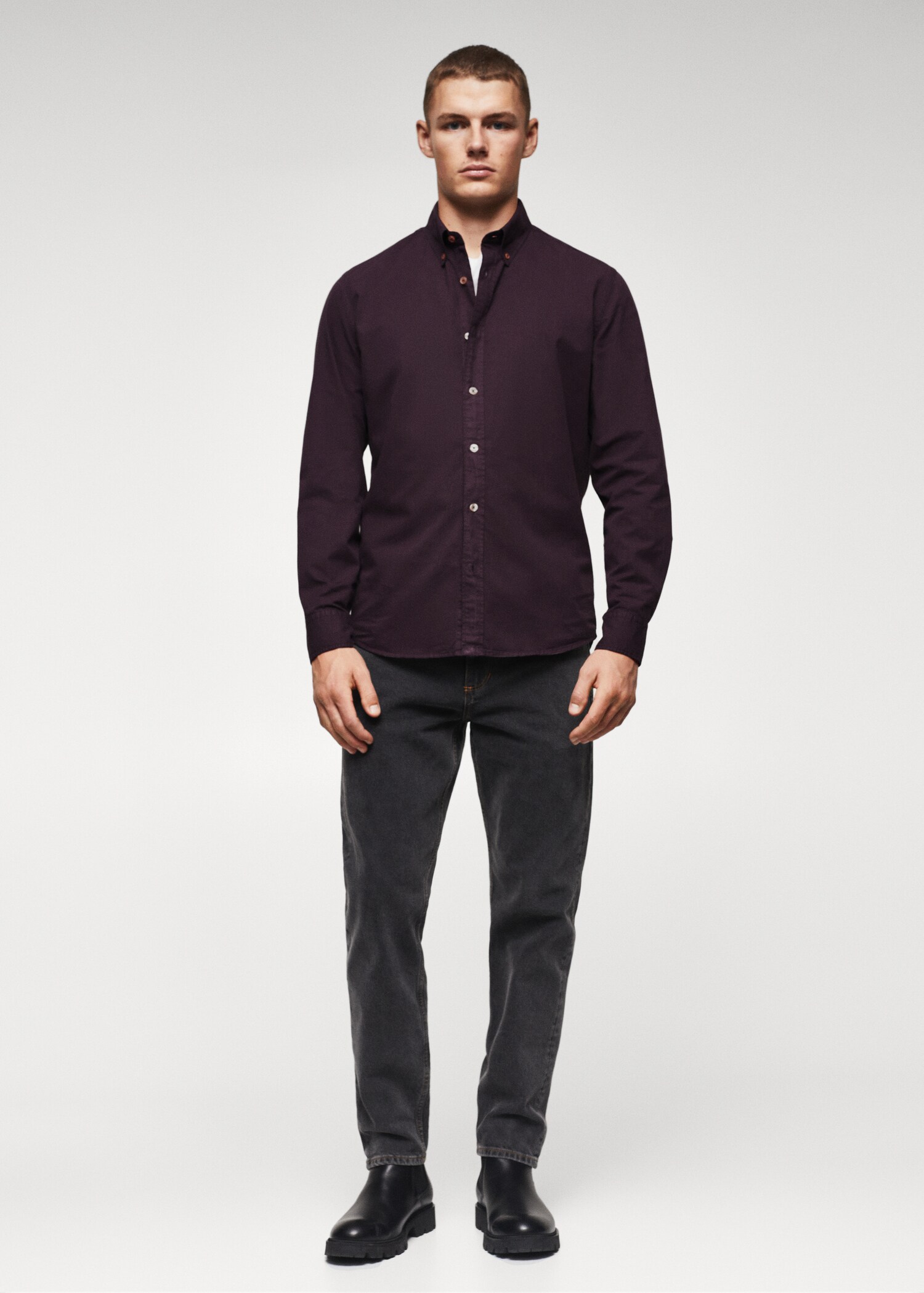Cămașă slim fit din bumbac - Plan general