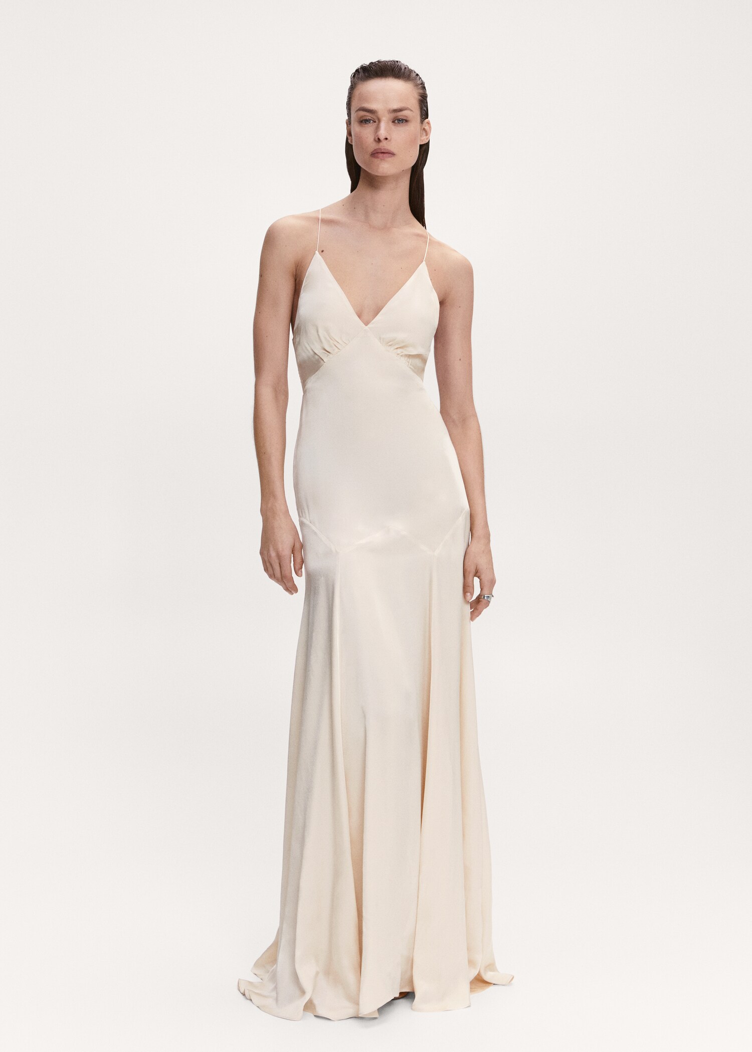 Satin cross-back dress - General plane