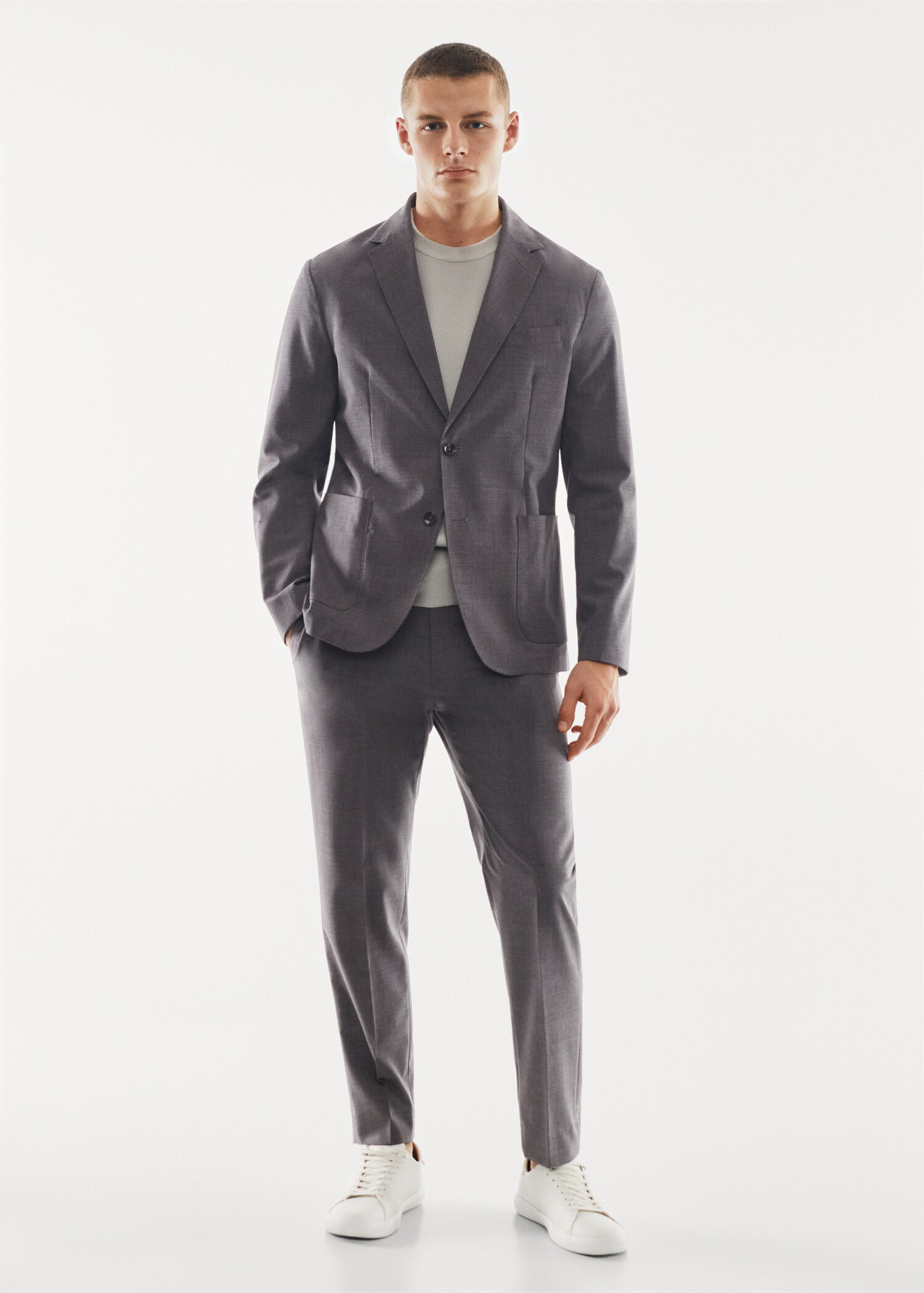 Breathable slim-fit suit pants - General plane