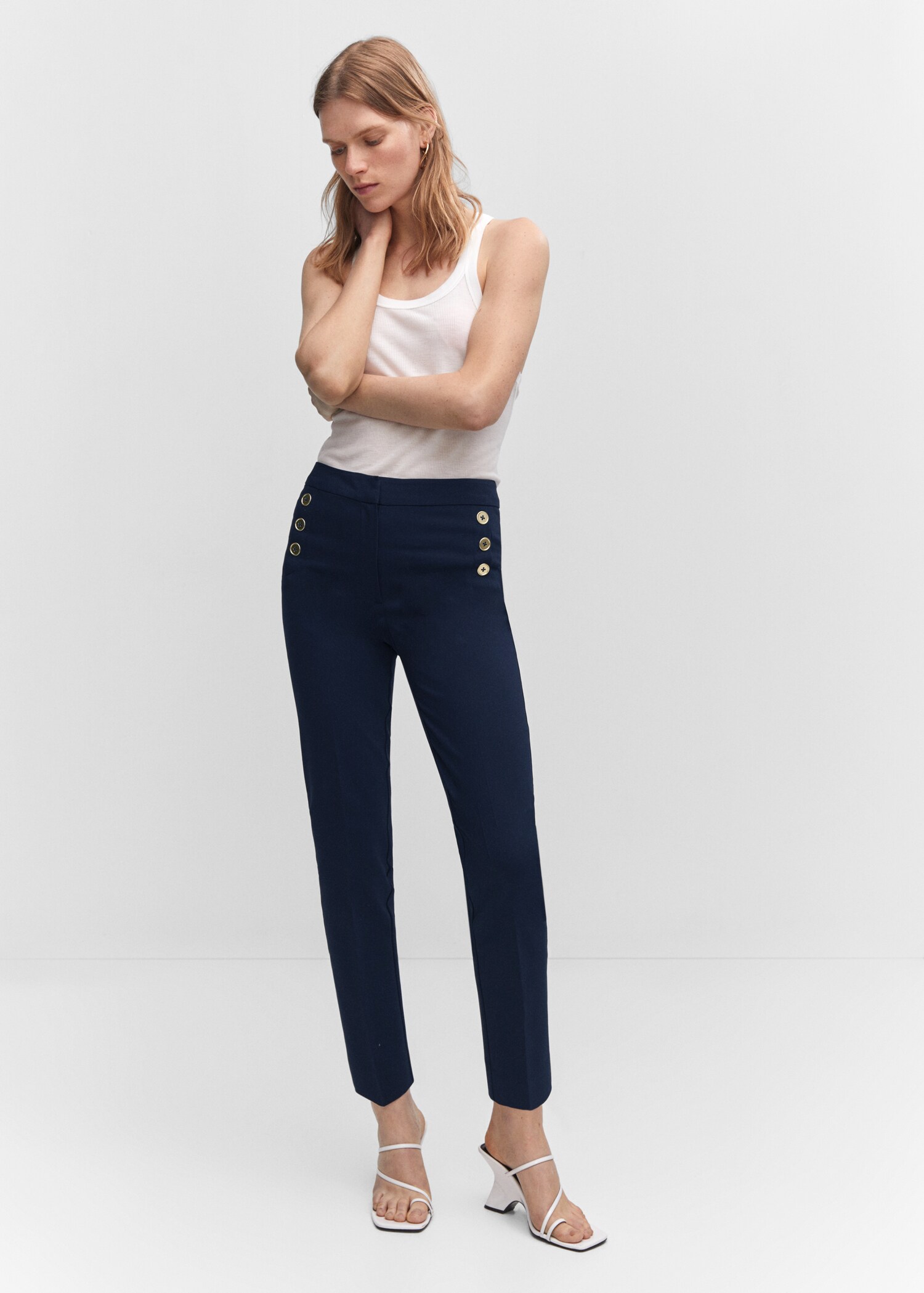 Pantalon crop boutonné - Plan général