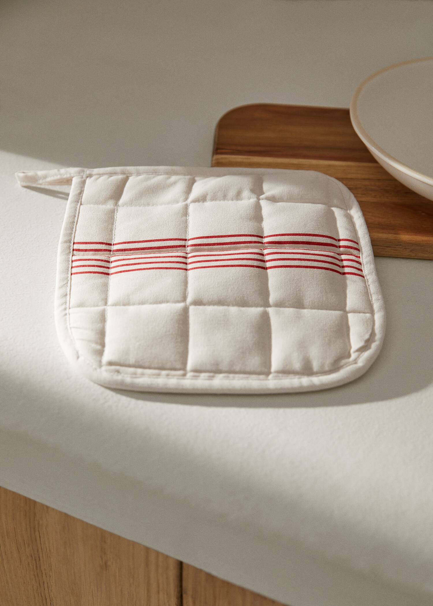 Striped cotton mitten - General plane
