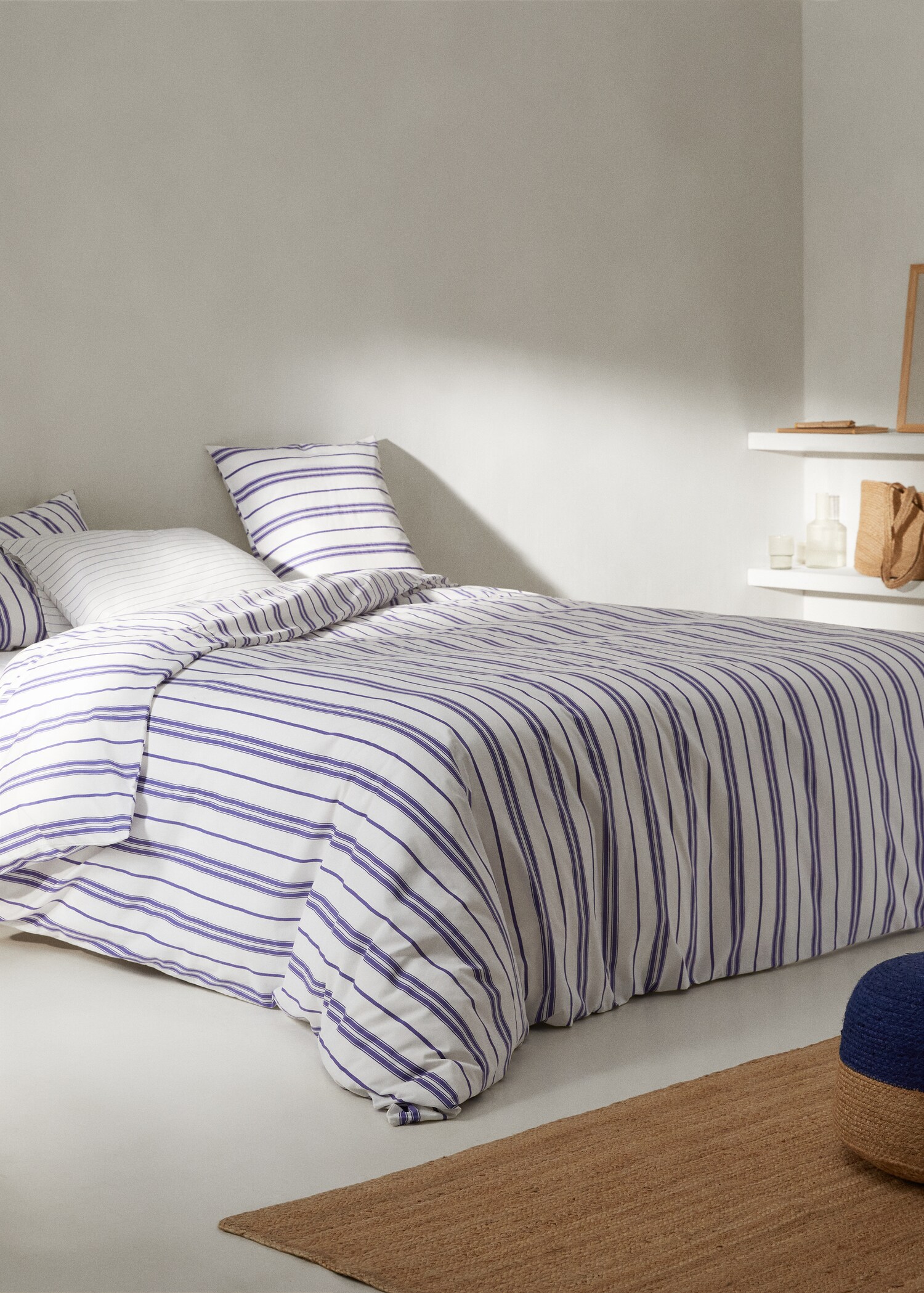 Randigt påslakan 150/160 cm säng - Allmän bild