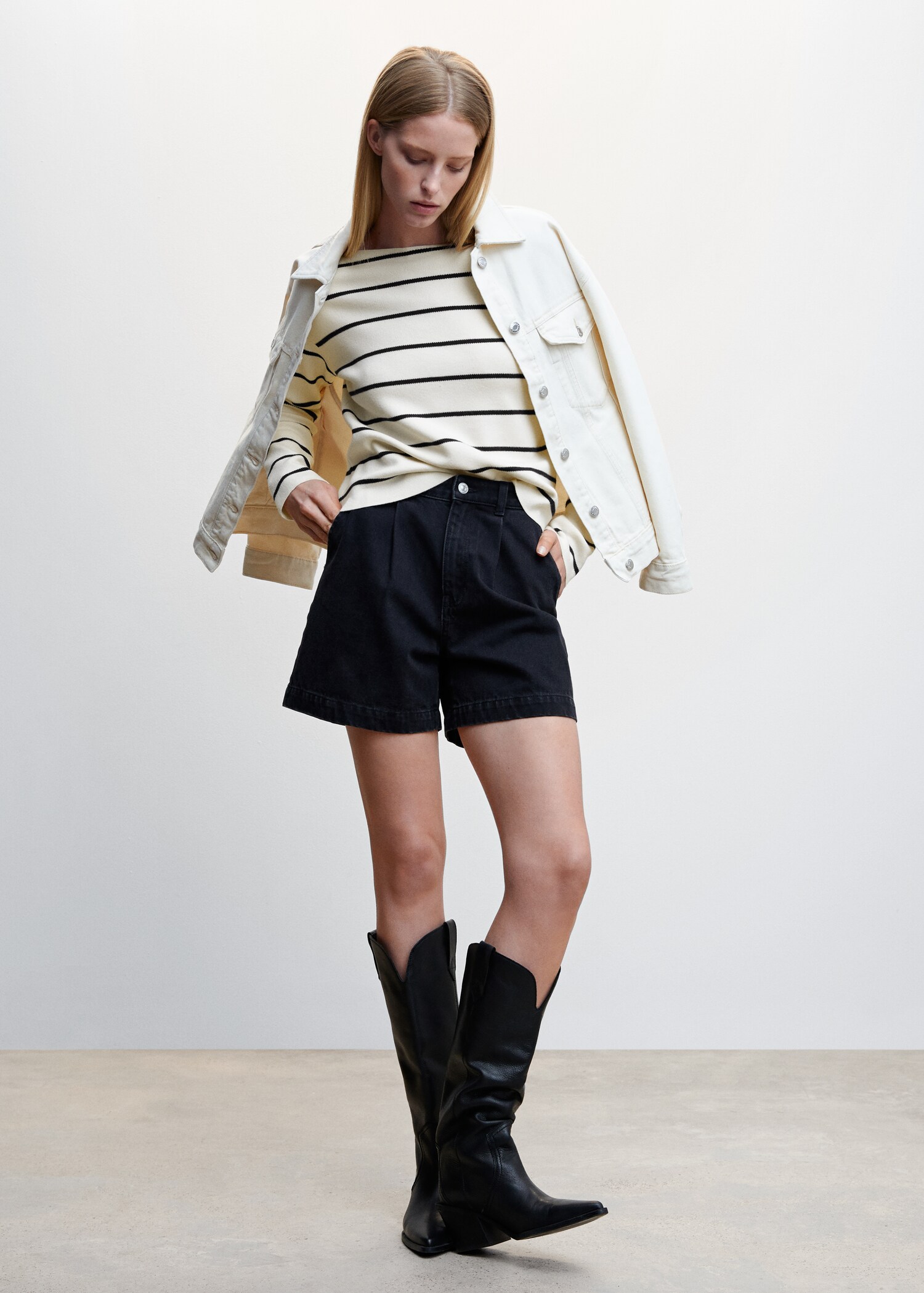 Pull-over maille fine col bateau - Plan général
